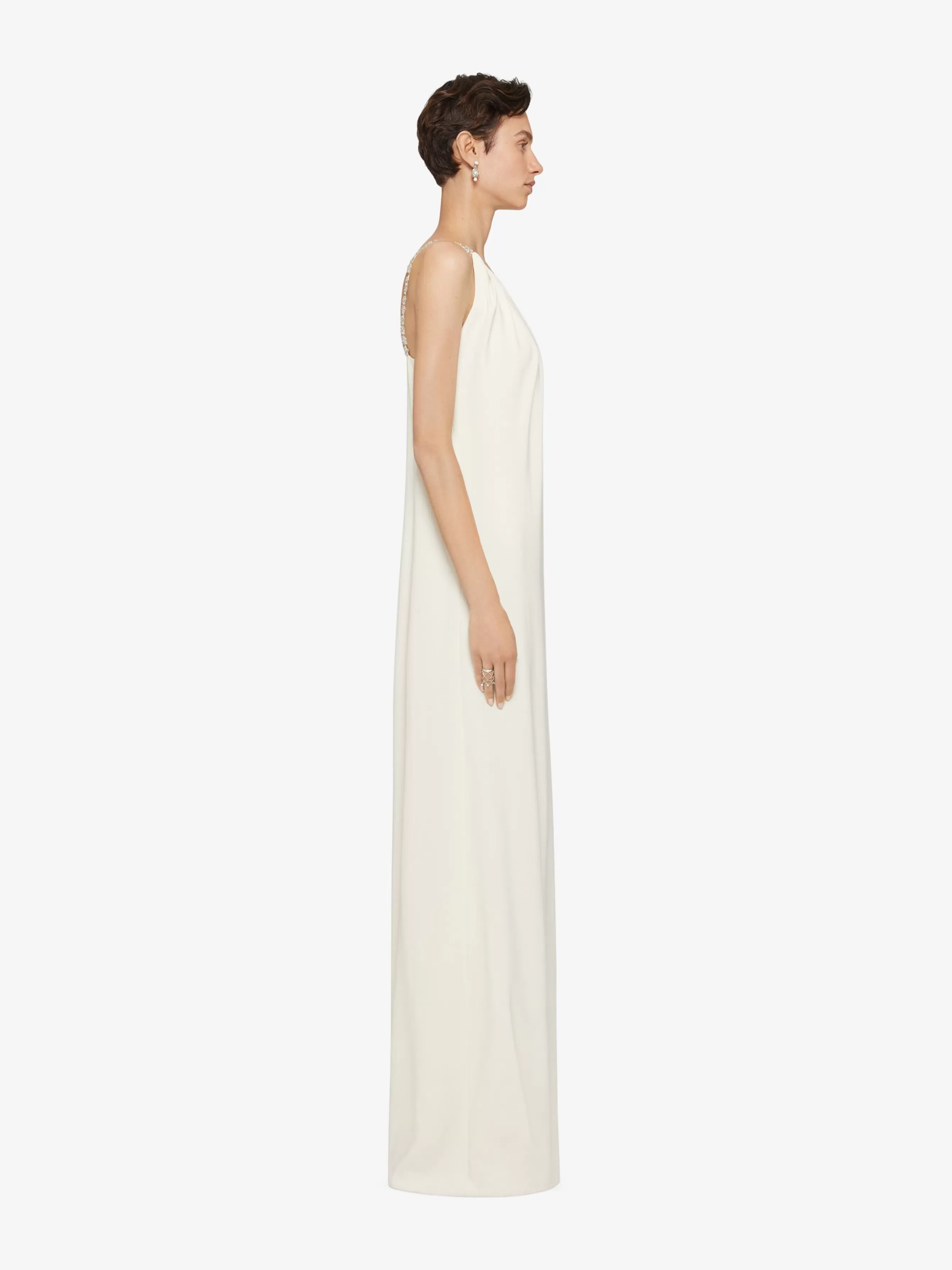 GIVENCHY Dresses-Evening draped dress in crepe with crystal details