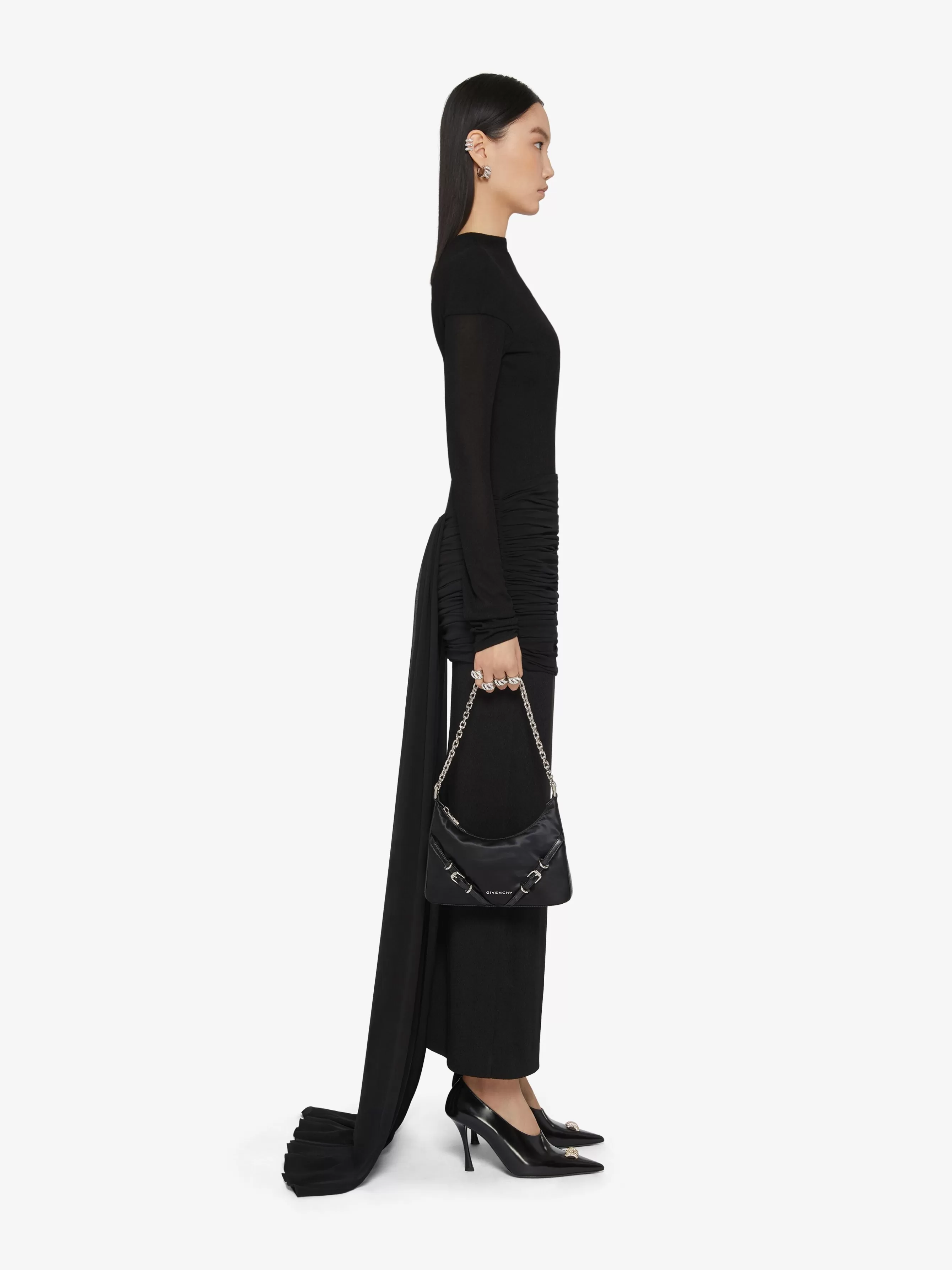 GIVENCHY Dresses-Evening draped dress in jersey and silk with train