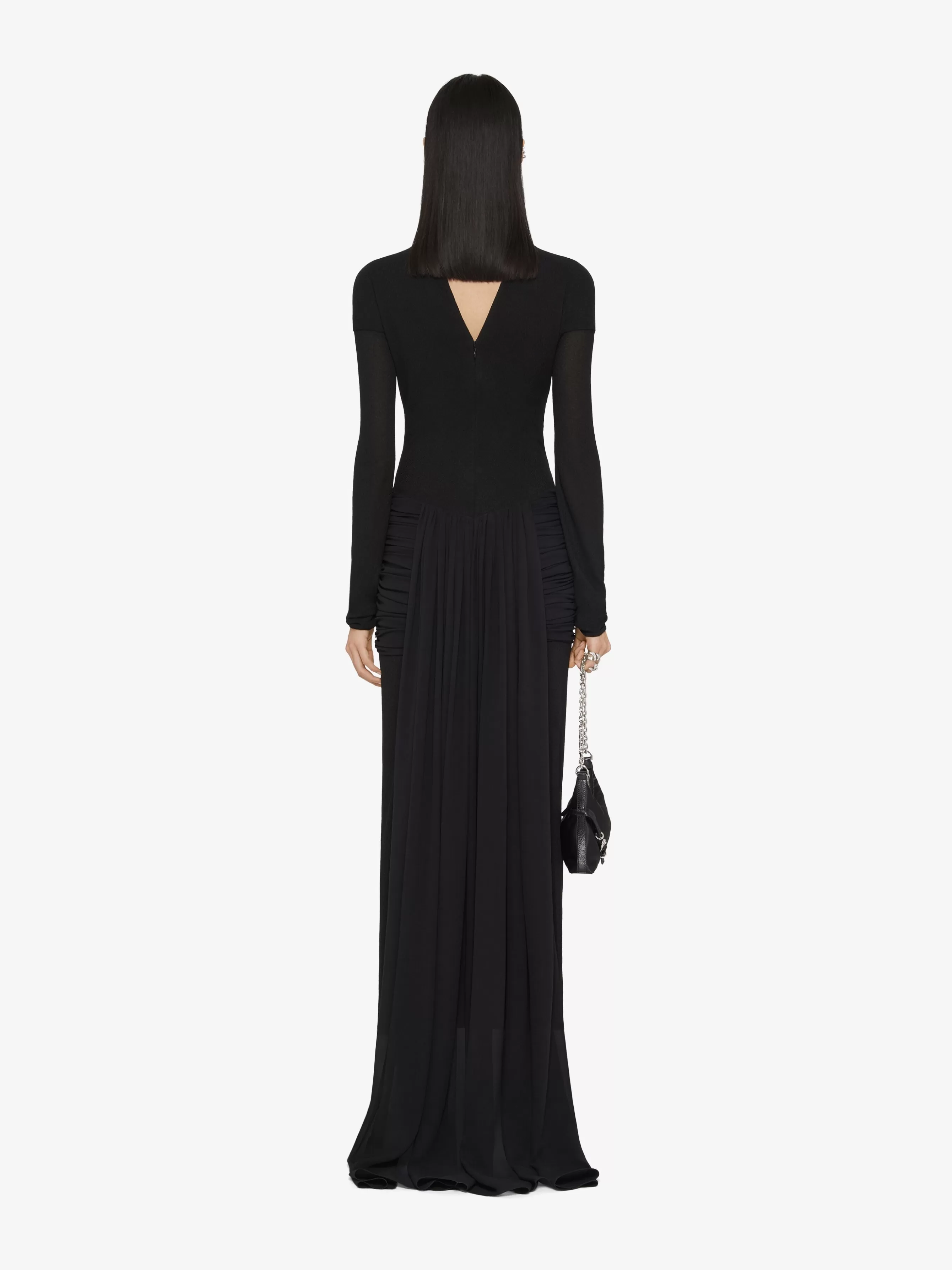 GIVENCHY Dresses-Evening draped dress in jersey and silk with train