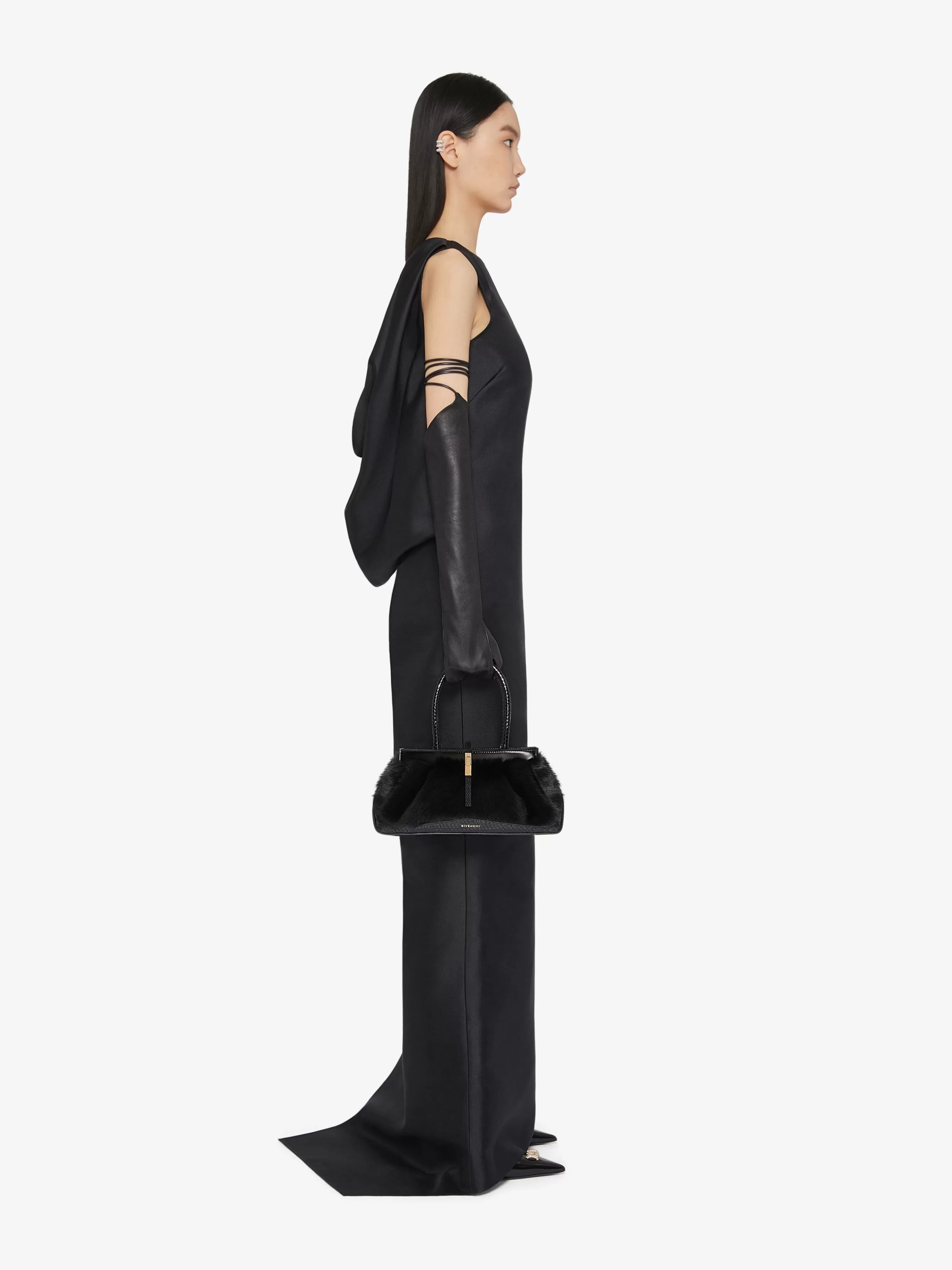 GIVENCHY Dresses-Evening draped dress in wool and silk