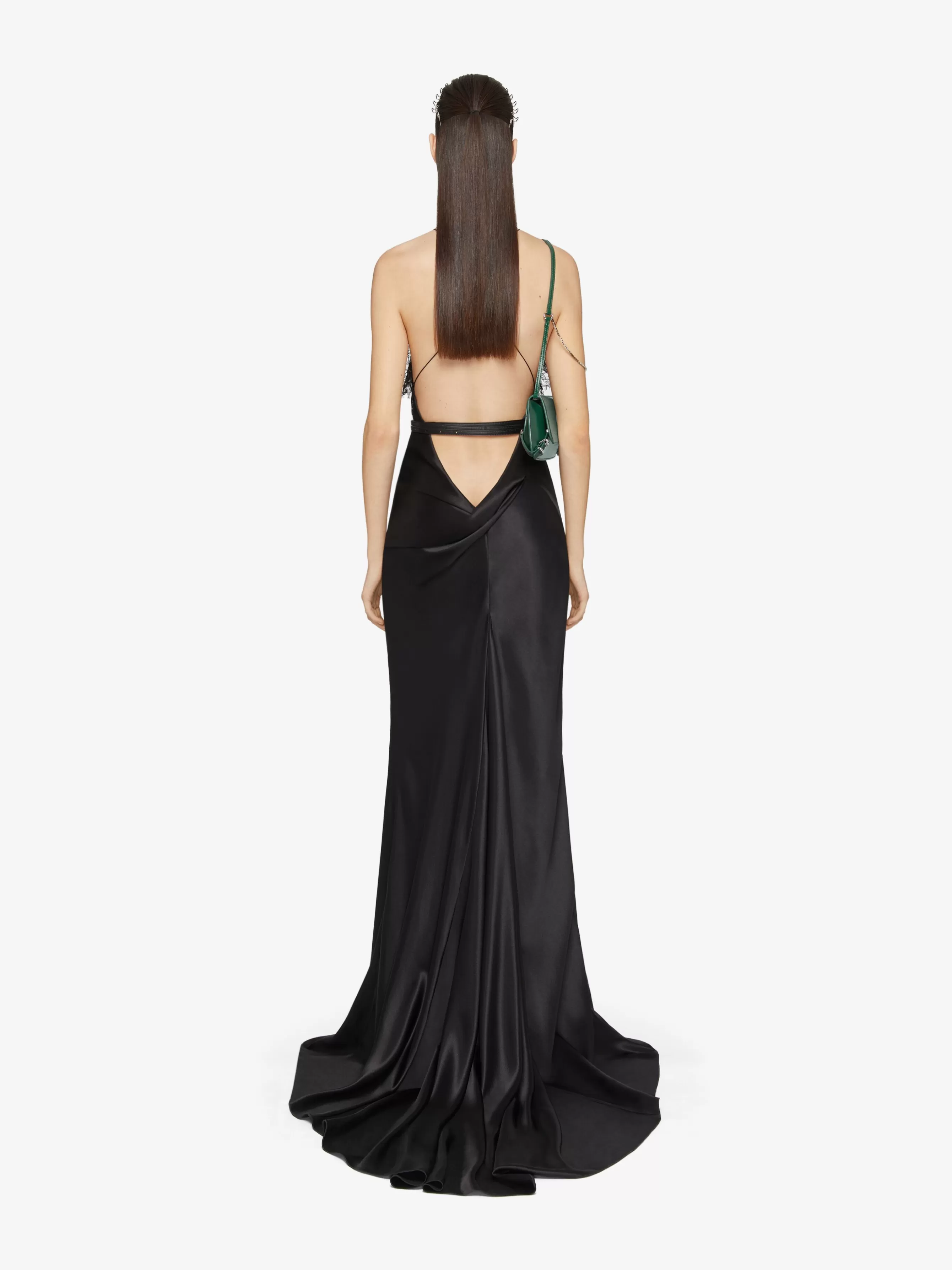 GIVENCHY Dresses-Evening dress in satin with lace