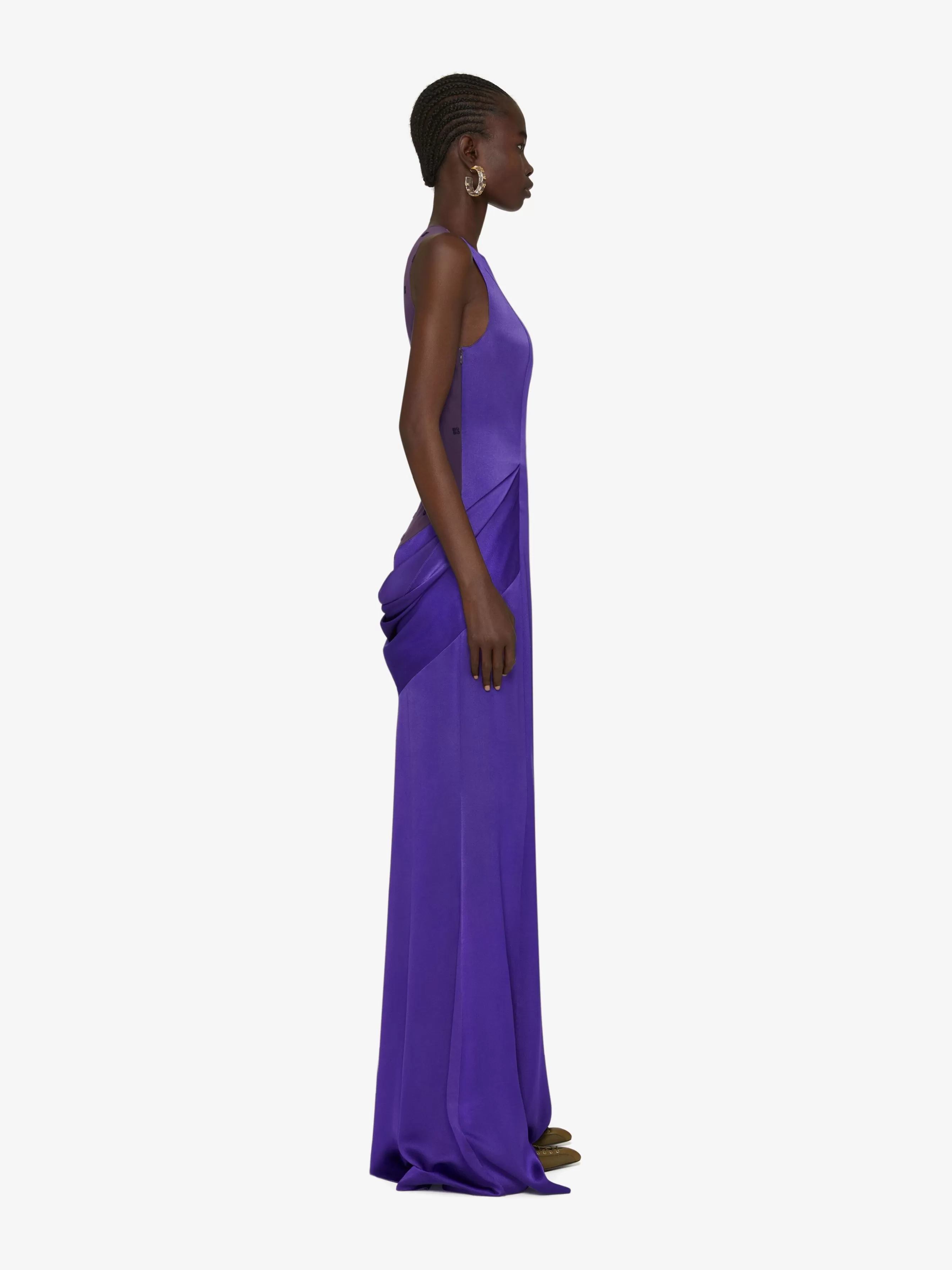 Sale GIVENCHY Dresses-Evening dress in satin with tulle and drape