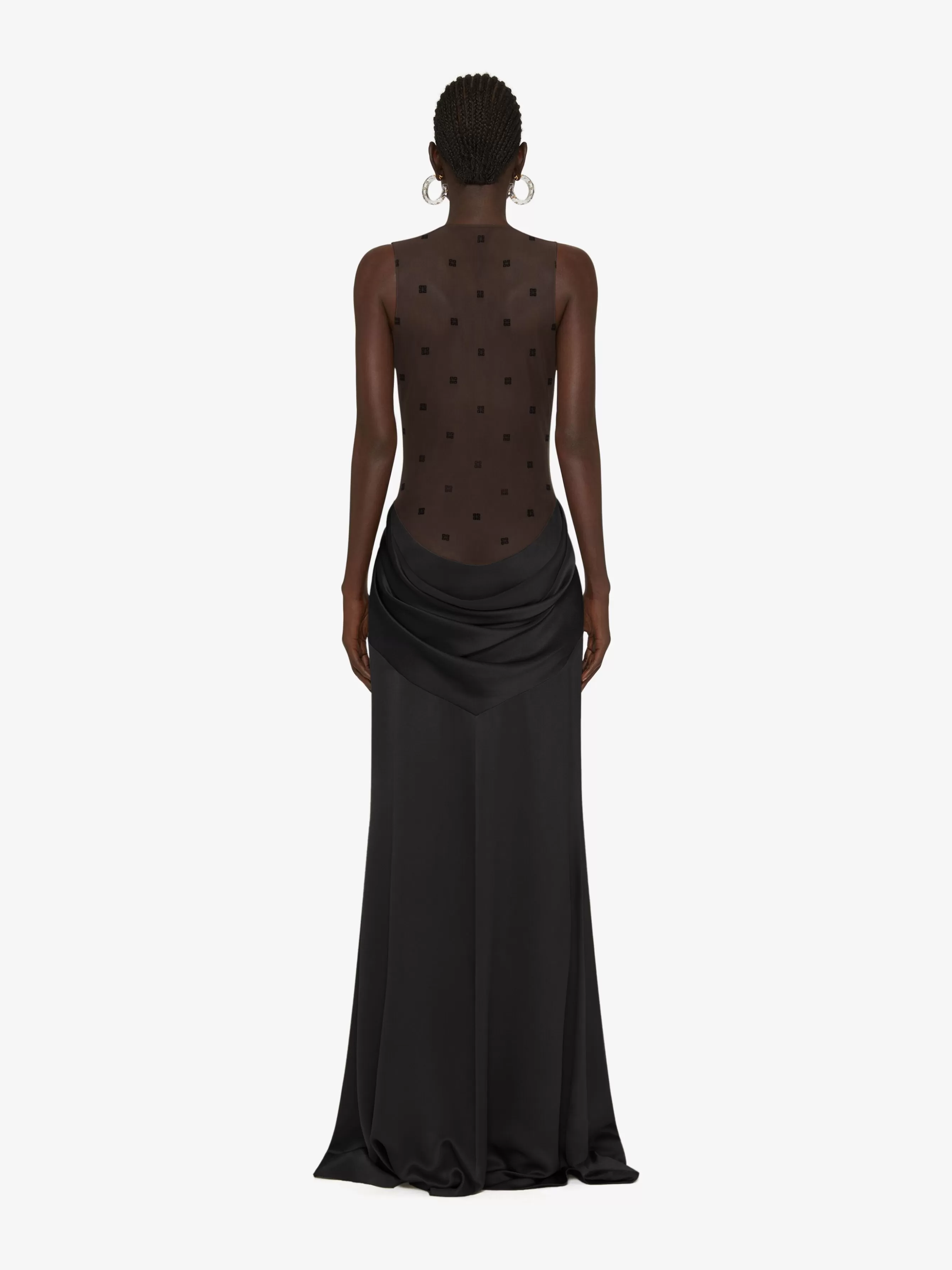 GIVENCHY Dresses-Evening dress in satin with tulle and drape