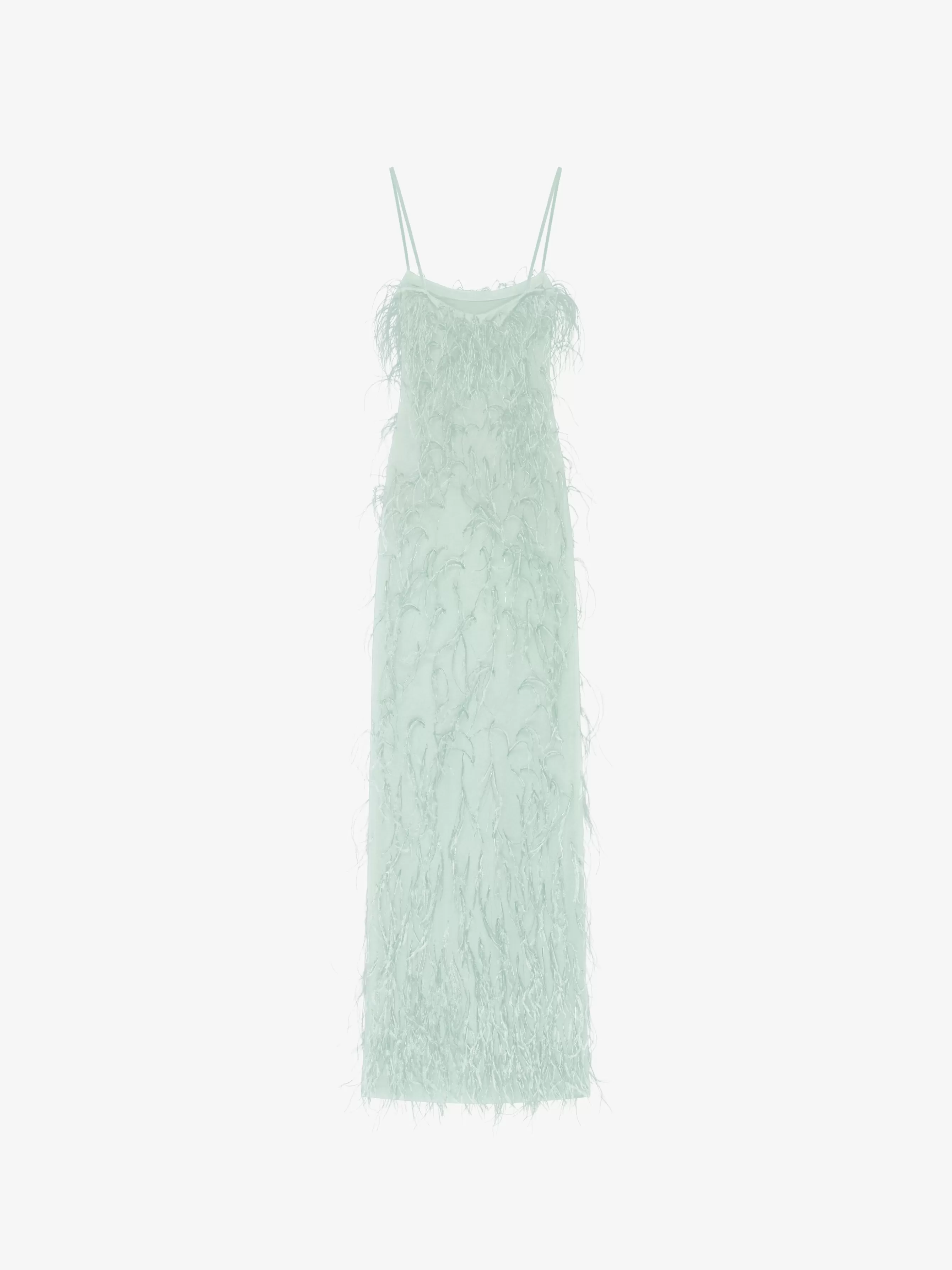 Sale GIVENCHY Dresses-Evening straps dress with feathers and lurex