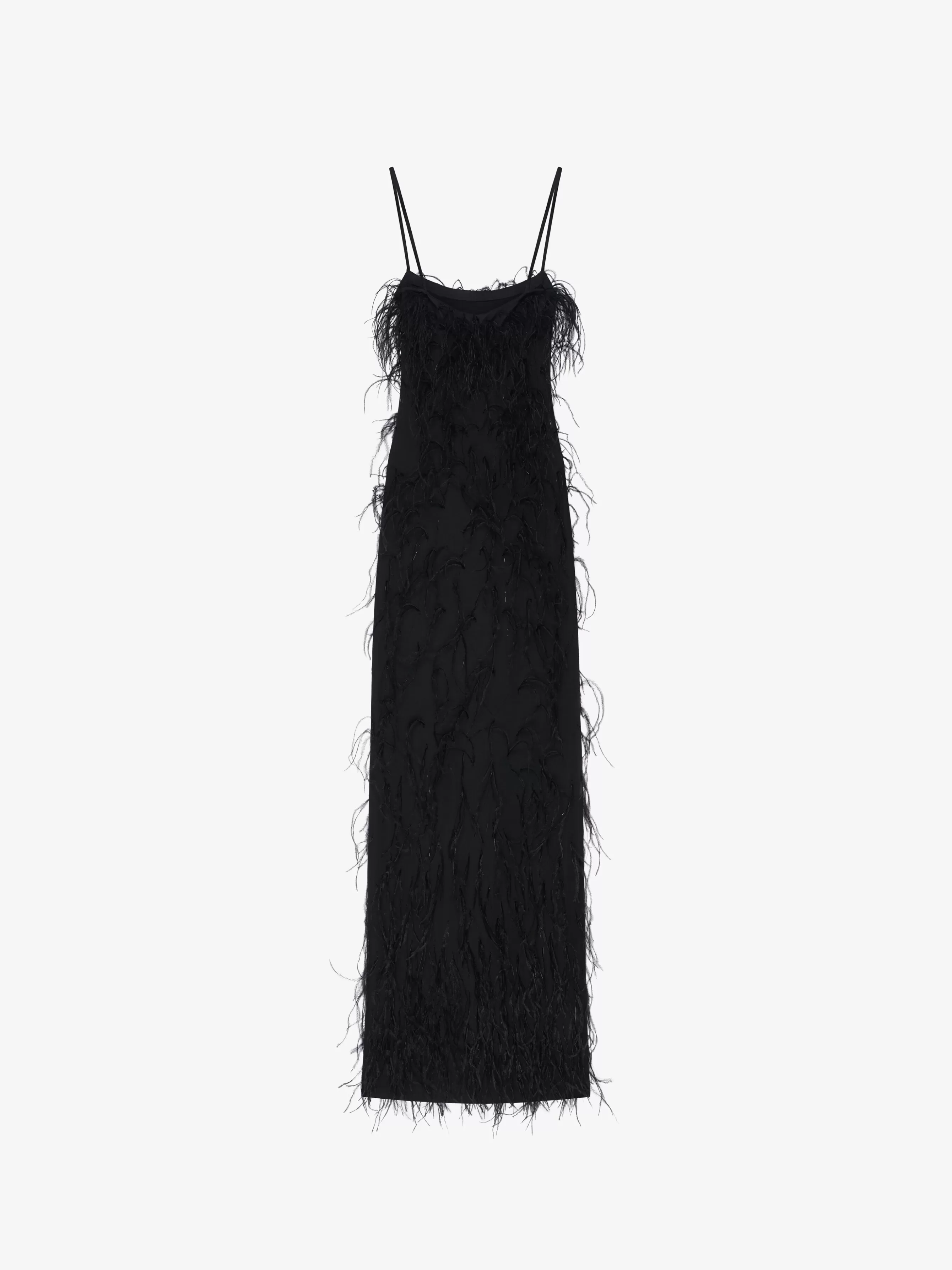 GIVENCHY Dresses-Evening straps dress with feathers and lurex