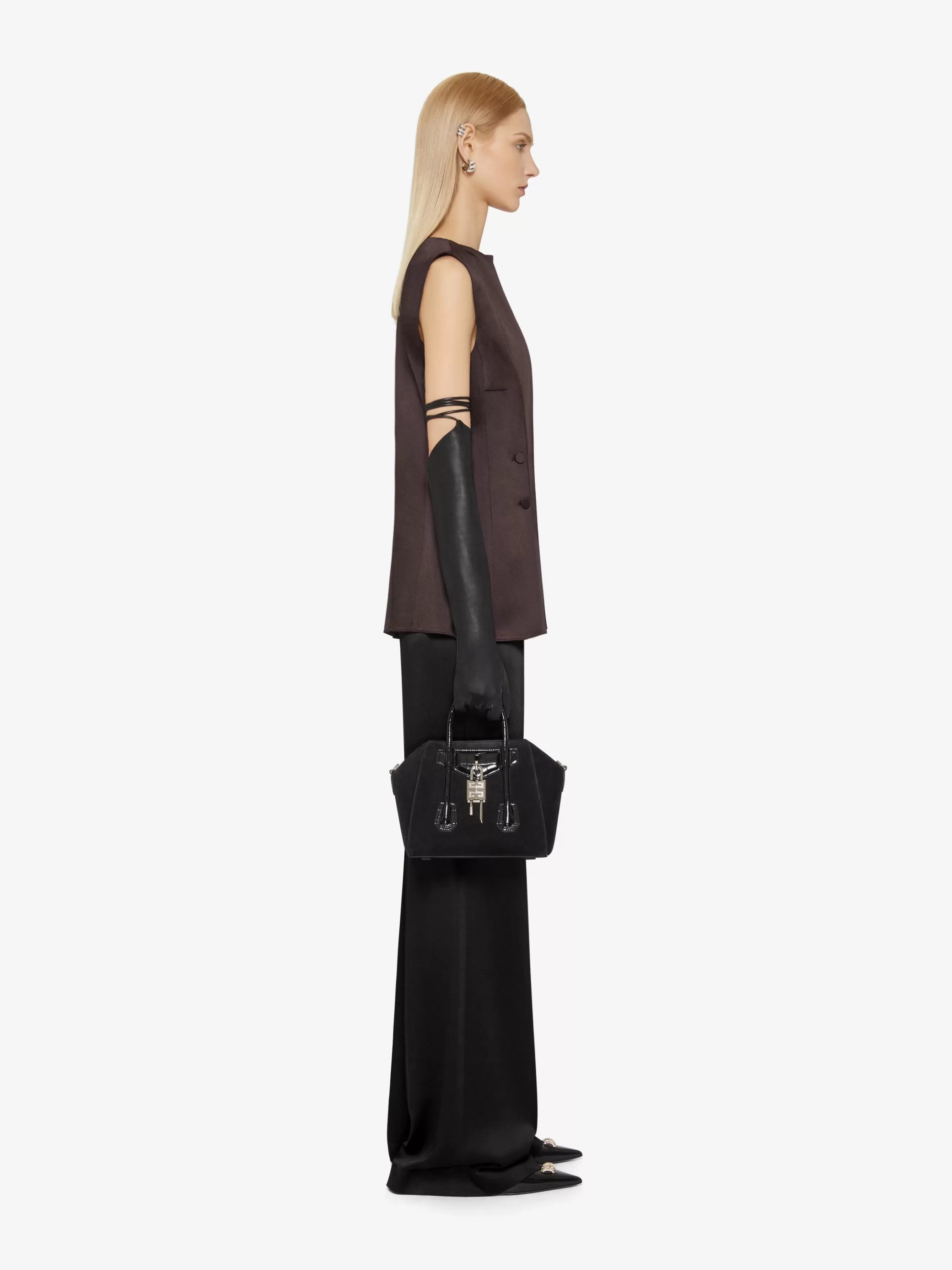 GIVENCHY Pants-Flare tailored pants in crepe with satin back