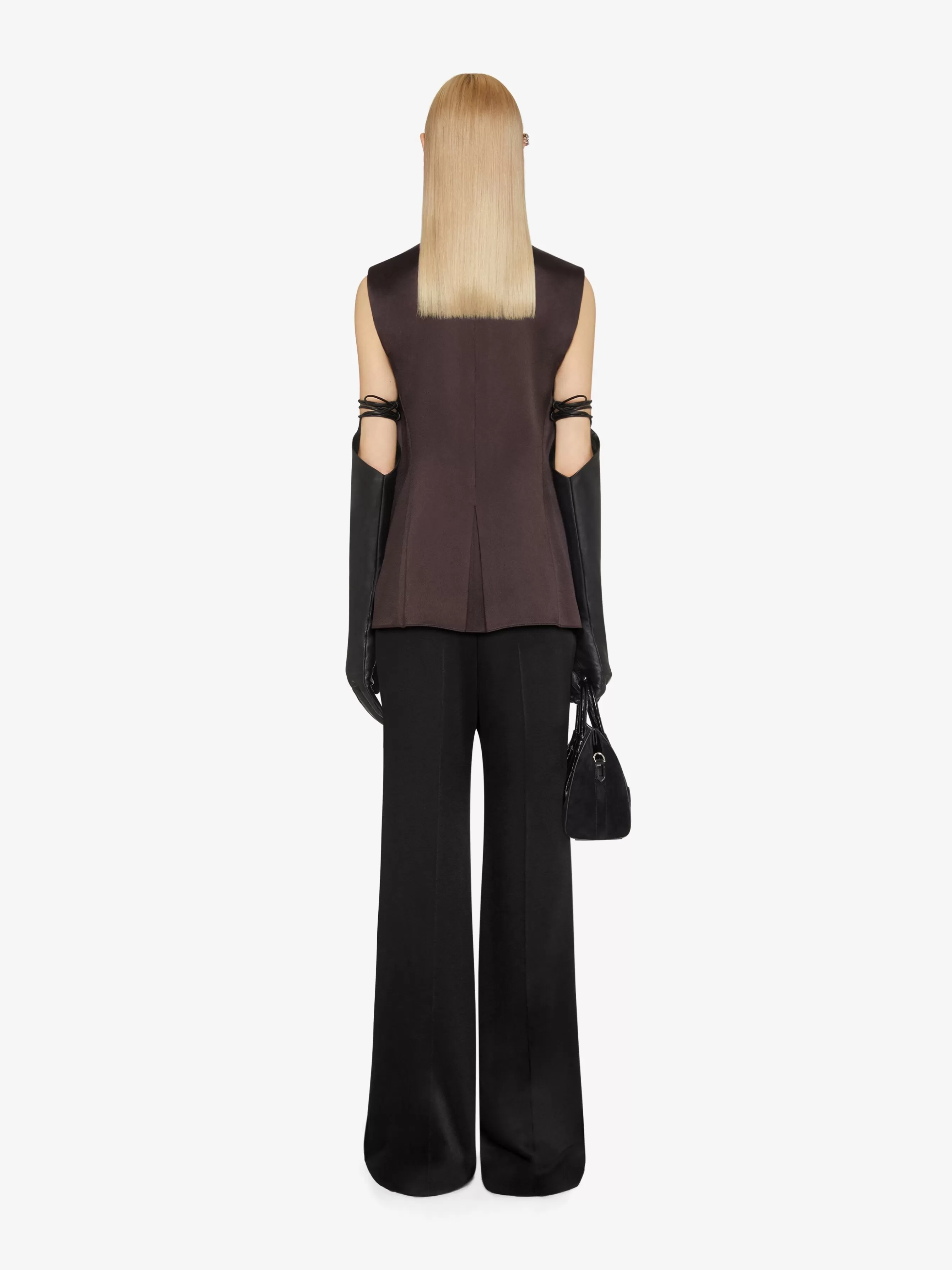 GIVENCHY Pants-Flare tailored pants in crepe with satin back