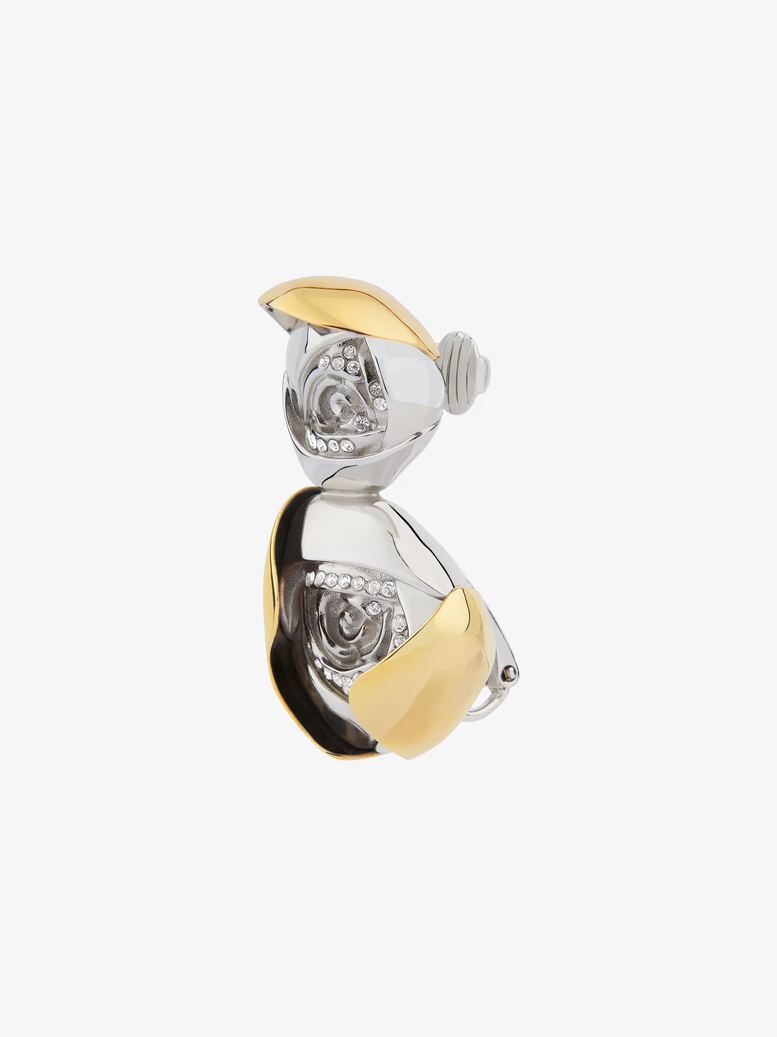 GIVENCHY Jewelry-Flower clip earring in metal with crystals