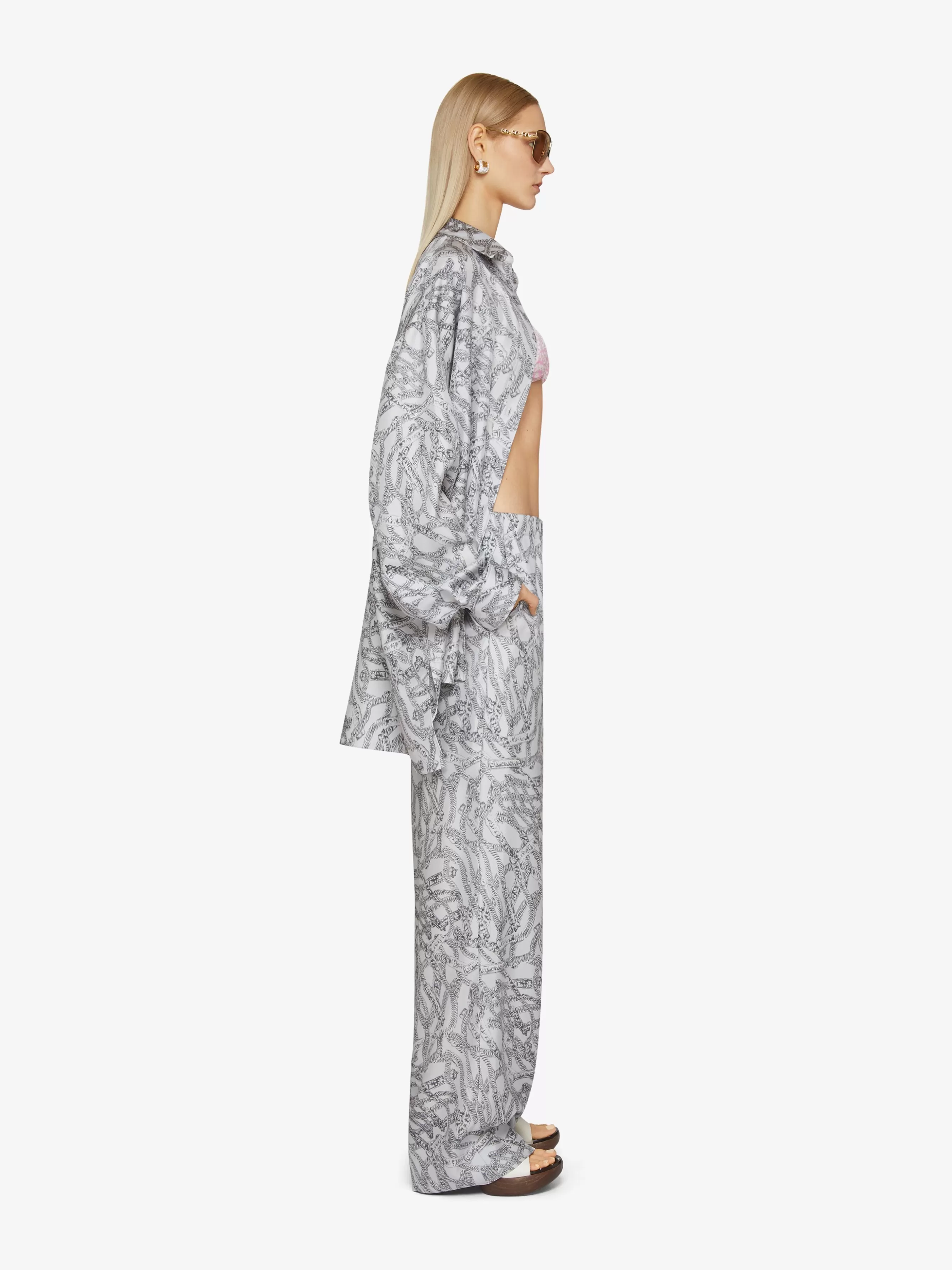 Sale GIVENCHY Pants & Skirts-Fluid pants in printed silk