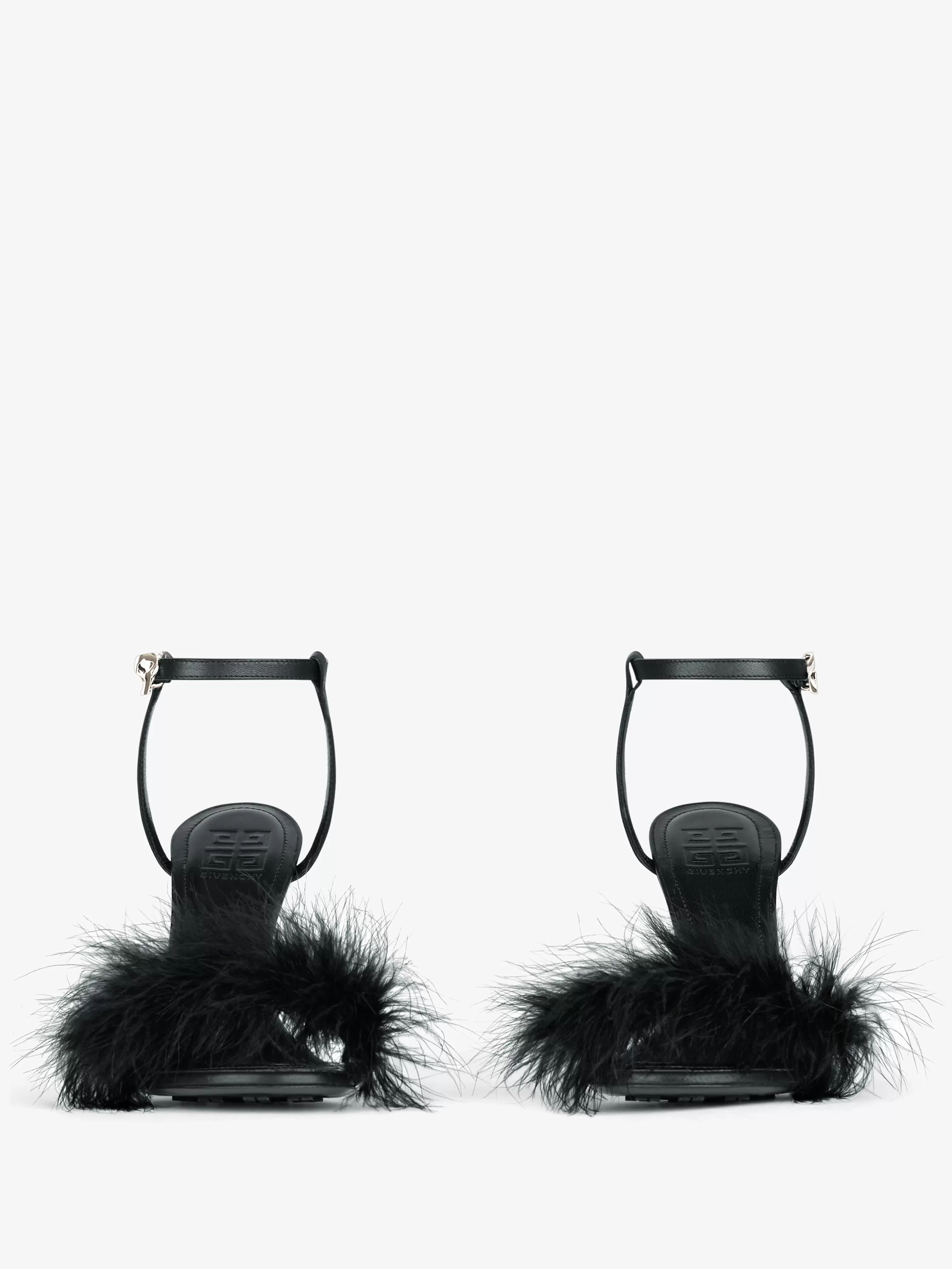 Women GIVENCHY Slides & Sandals | Heels-G Cube feather and leather sandals