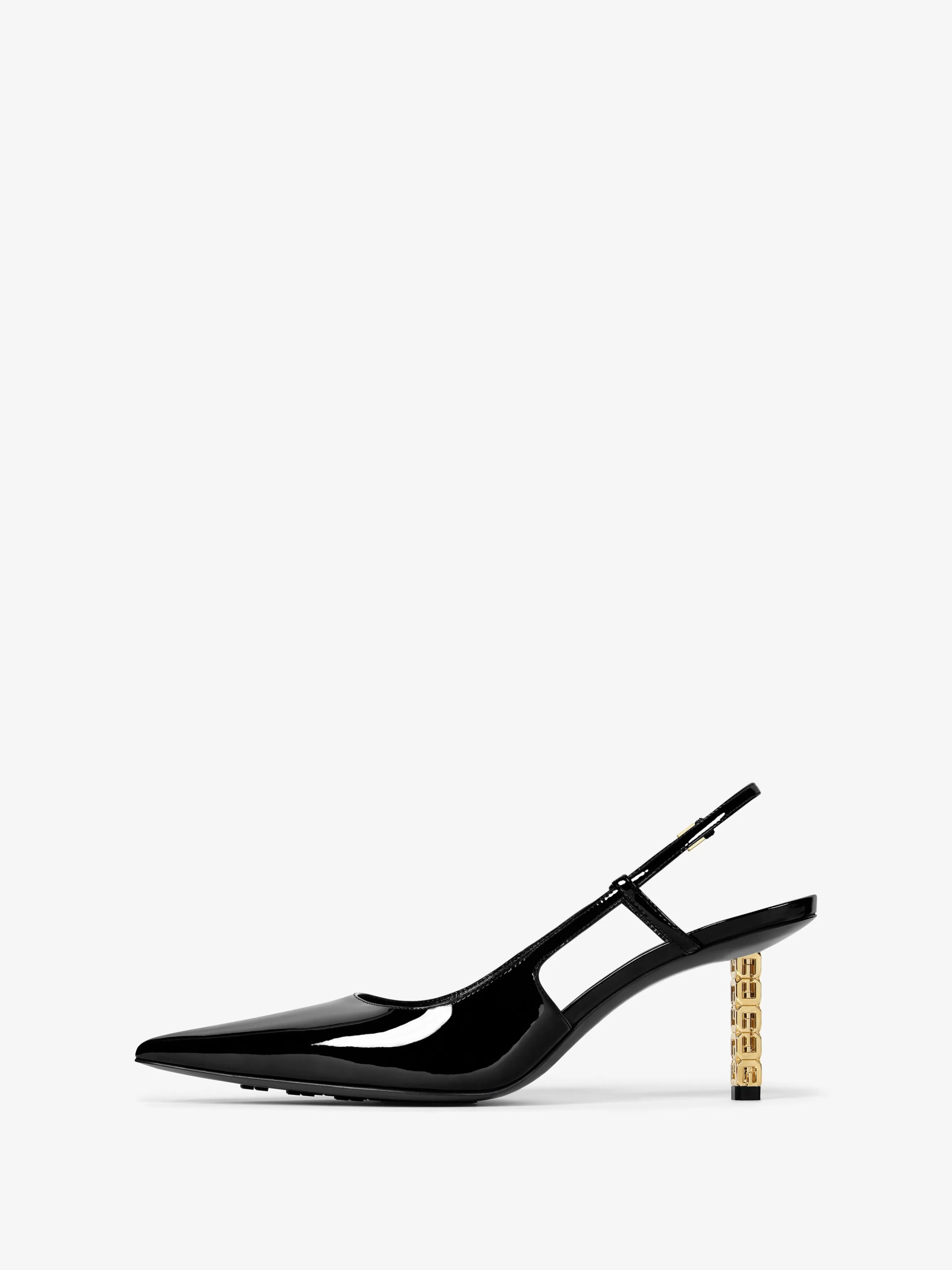 Women GIVENCHY Heels | 4G-G Cube slingbacks in patent leather