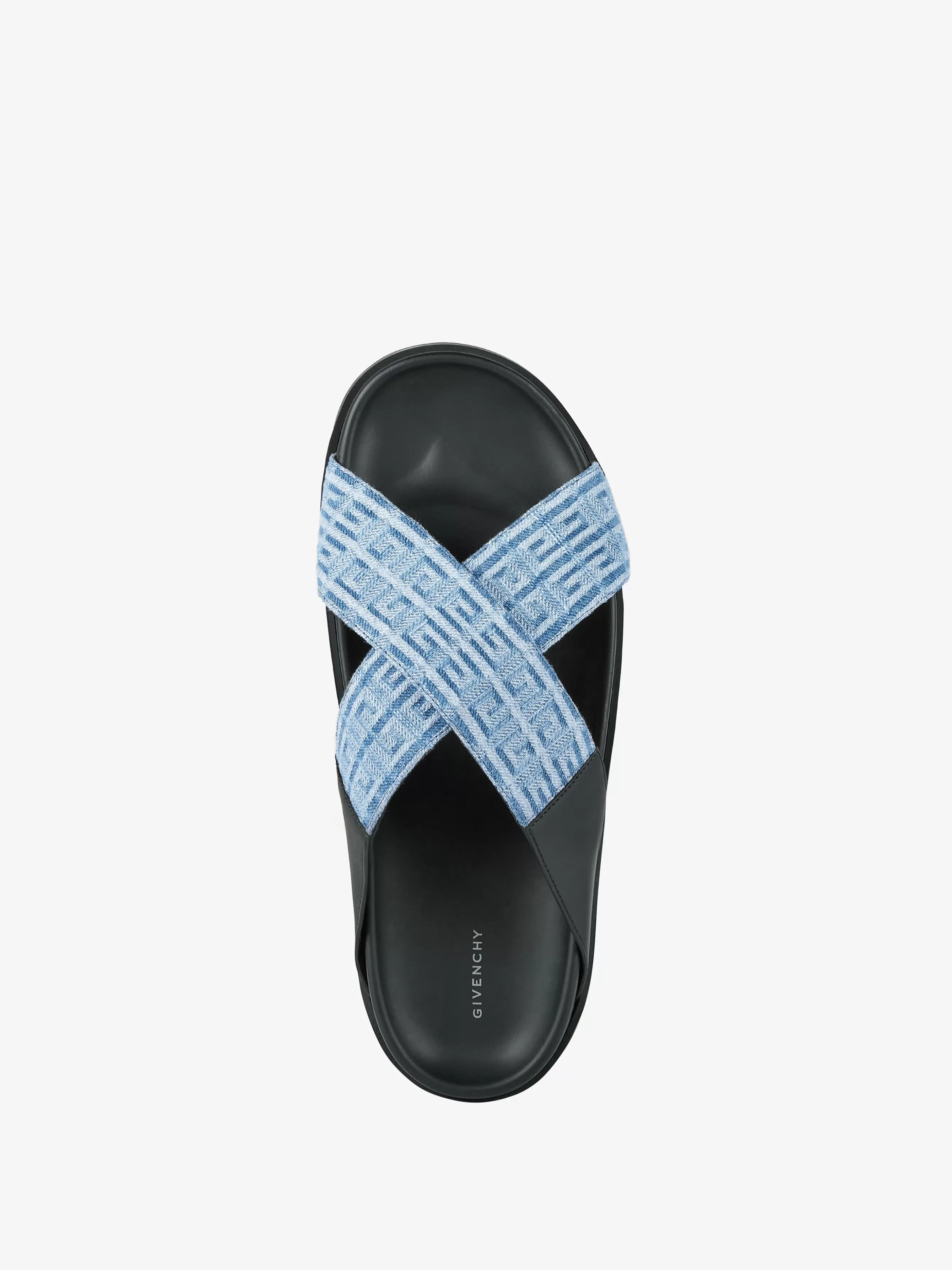 Sale/Men GIVENCHY Shoes | Slides & Sandals-G Plage flat sandals with crossed straps in 4G denim