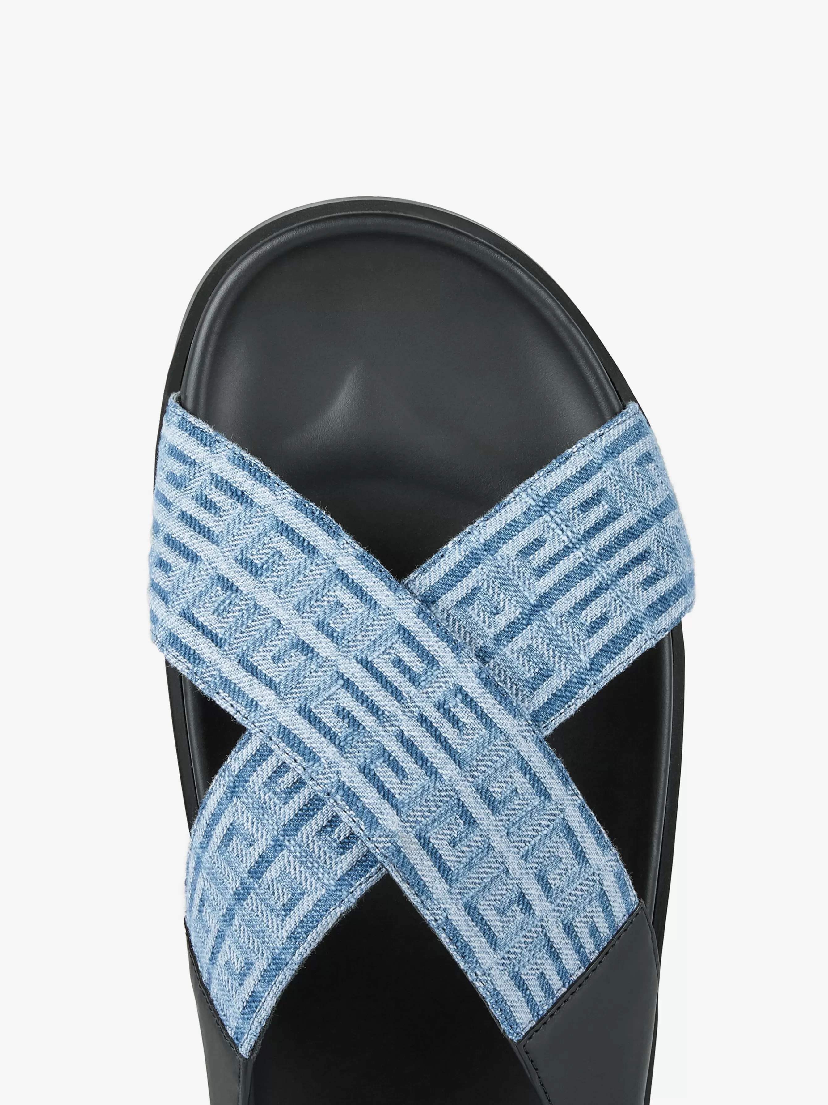 Sale/Men GIVENCHY Shoes | Slides & Sandals-G Plage flat sandals with crossed straps in 4G denim