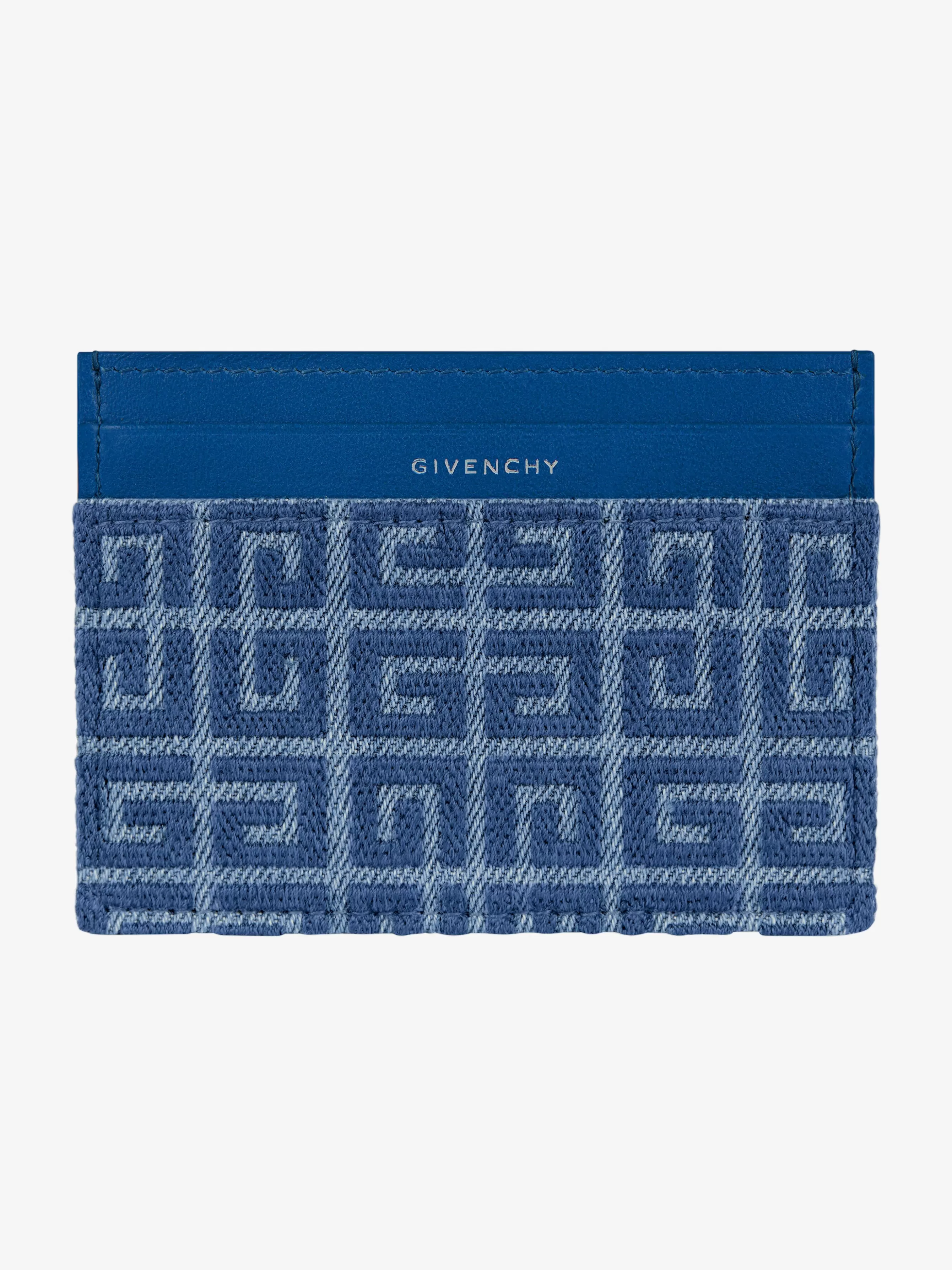 GIVENCHY Small Leather Goods-G-Cut card holder in 4G denim and leather