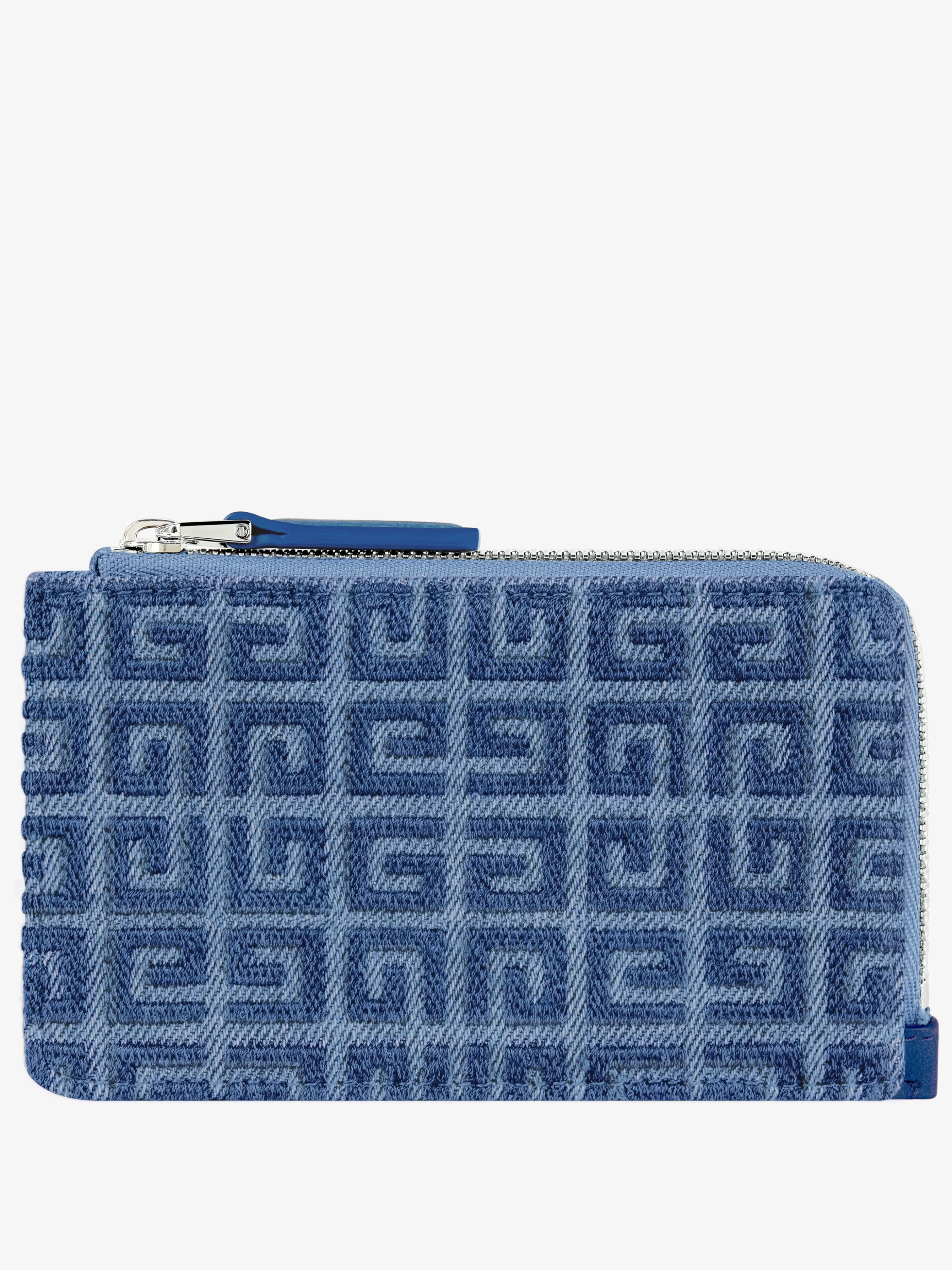 GIVENCHY Small Leather Goods-G-Cut zipped cardholder in 4G denim and leather