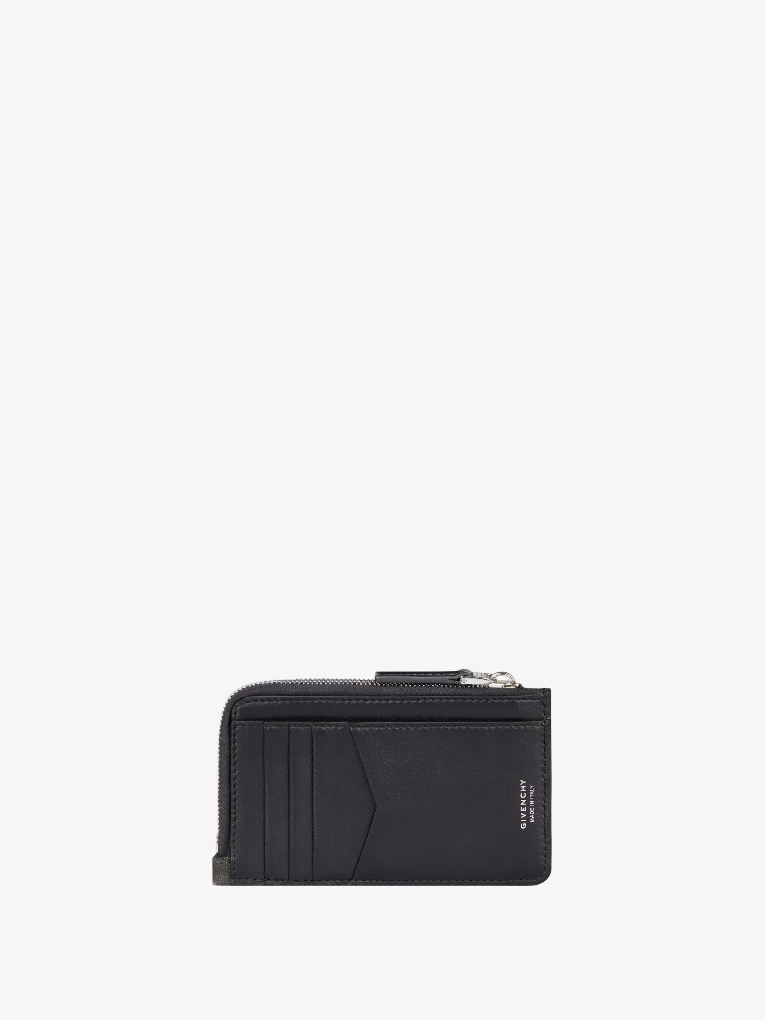 GIVENCHY Small Leather Goods-G-Cut zipped cardholder in 4G lurex and leather