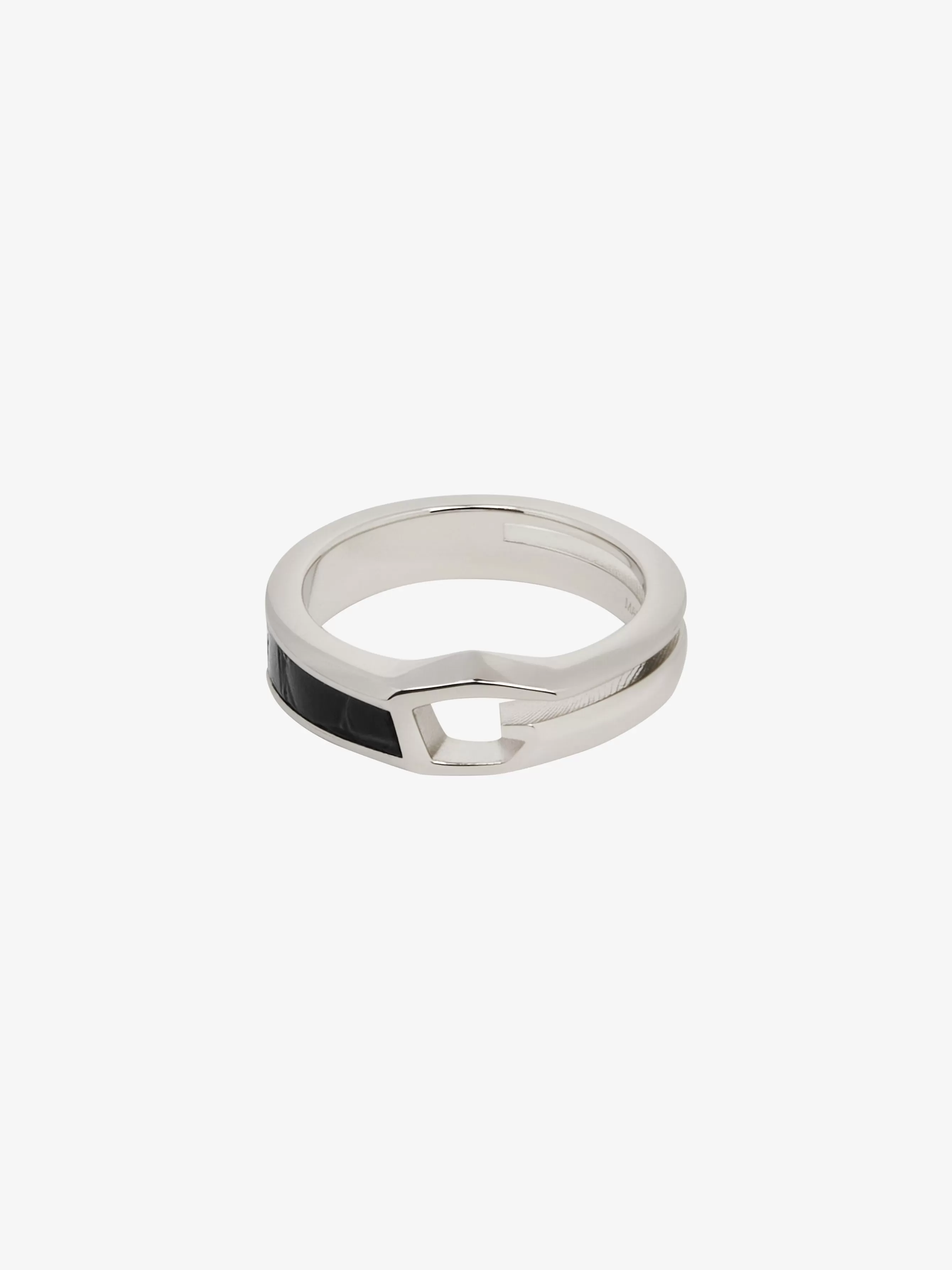 GIVENCHY Jewelry-Giv Cut ring in metal and leather