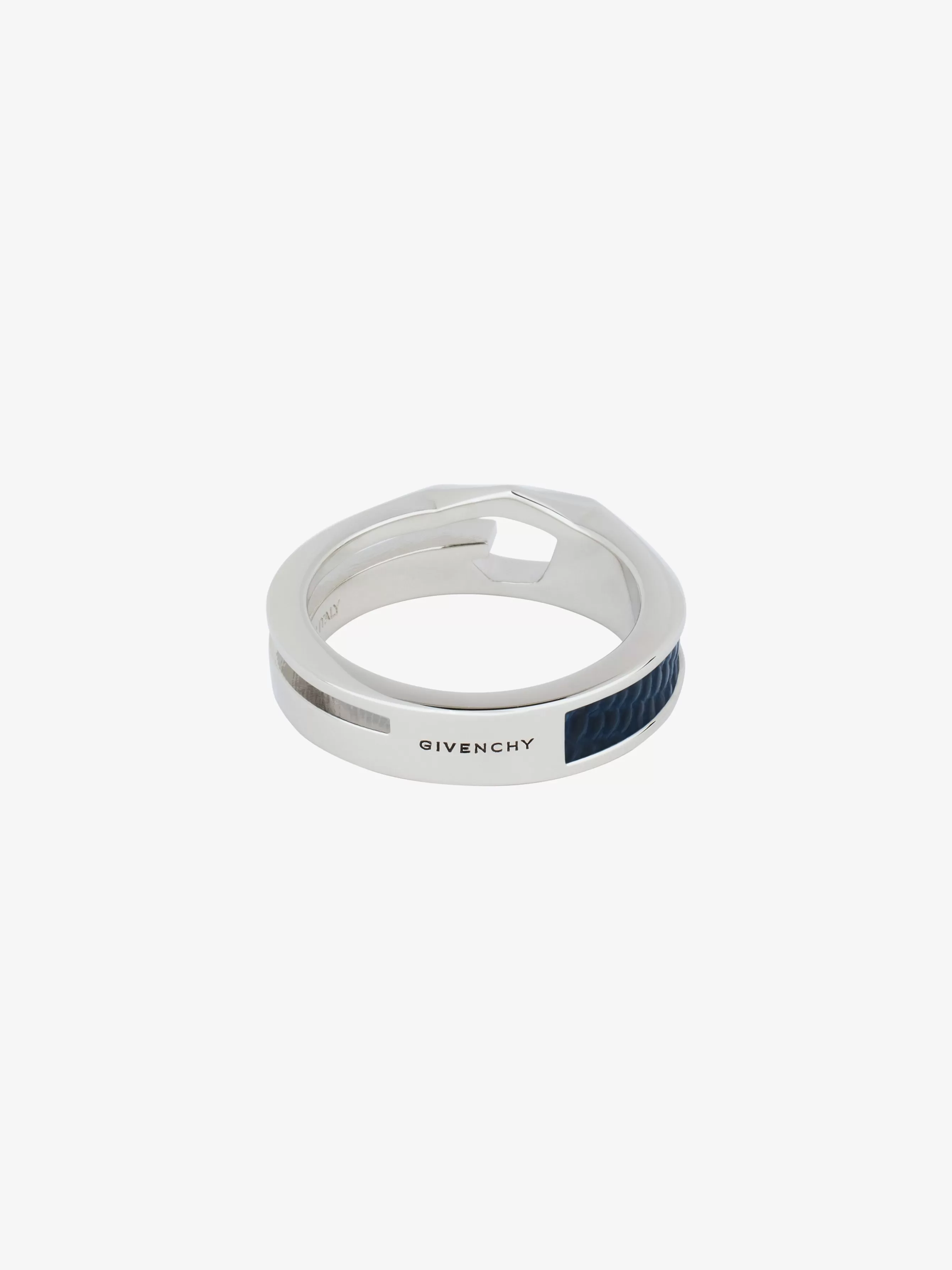 GIVENCHY Jewelry-Giv Cut ring in metal and leather