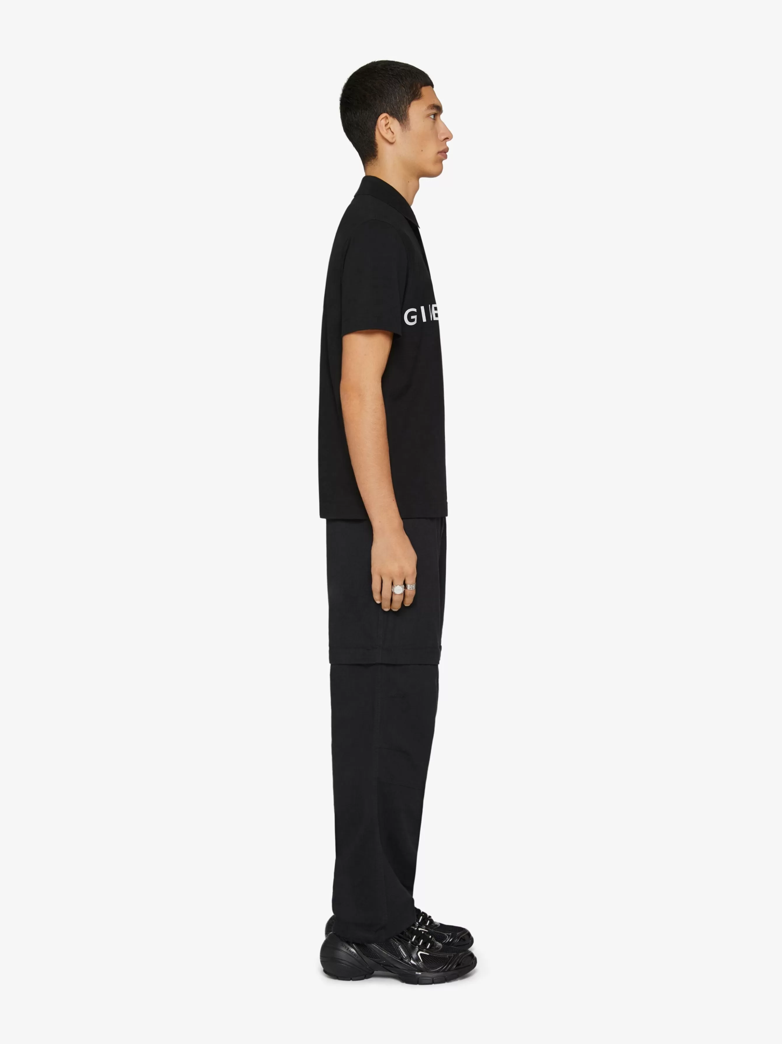 GIVENCHY T-Shirts- Archetype zipped polo shirt in cotton