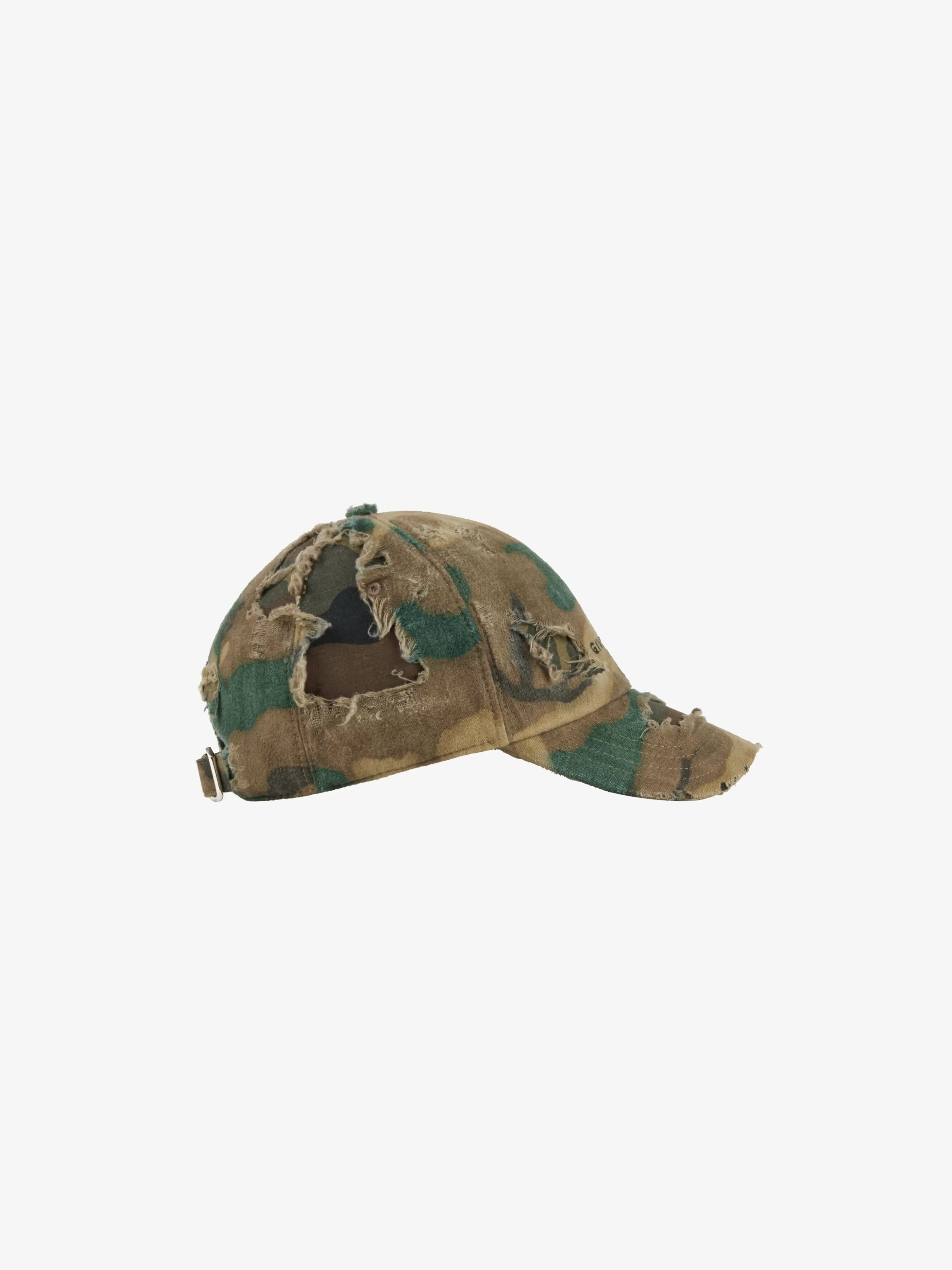 GIVENCHY Beanies & Caps- cap in ripped & repaired camo denim