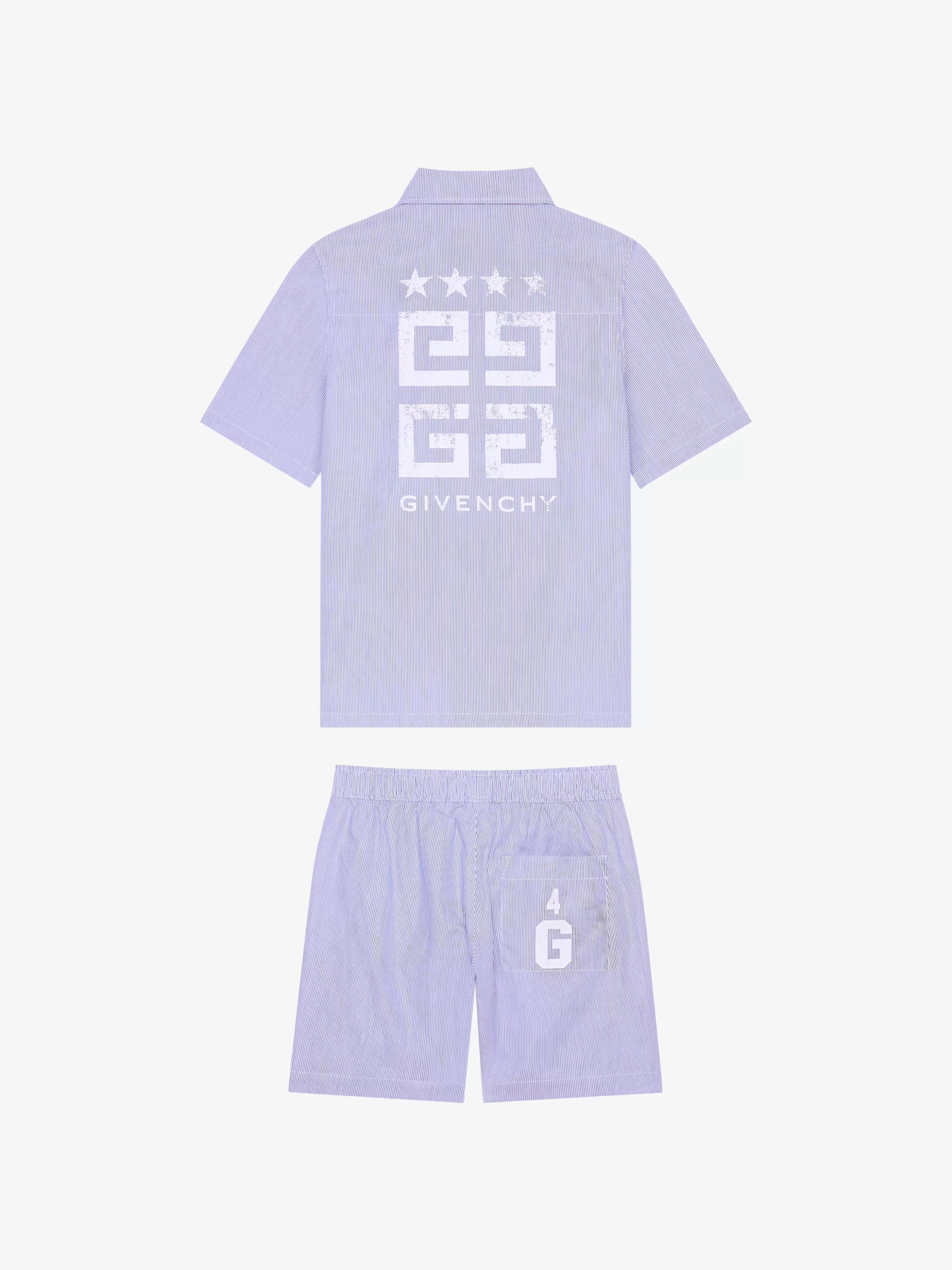 Men GIVENCHY Frozen Capsule | Boy (4 to 12 years)- College shirt and shorts with stripes set