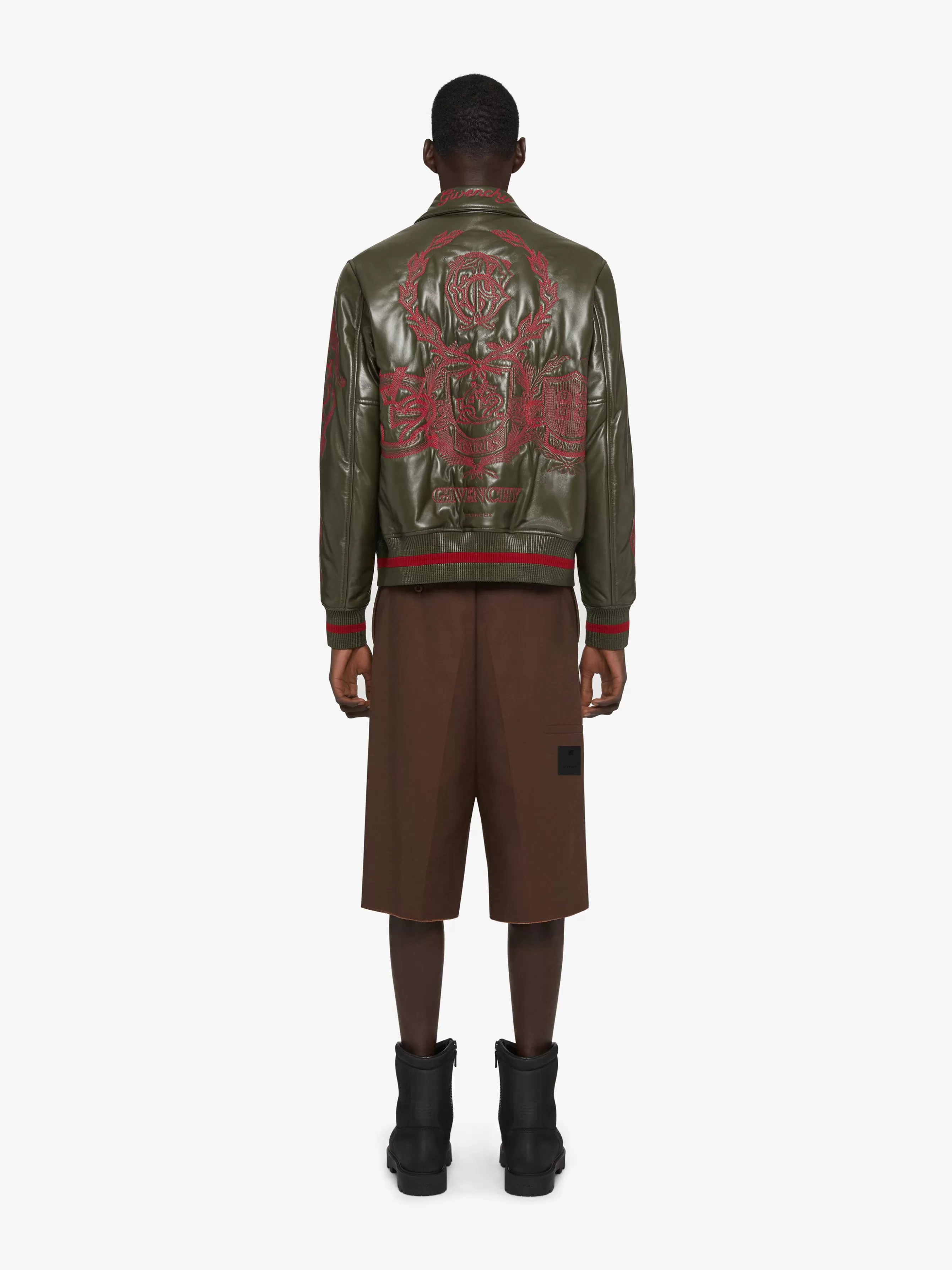 GIVENCHY Outerwear & Blousons- Crest bomber jacket in embroidered leather