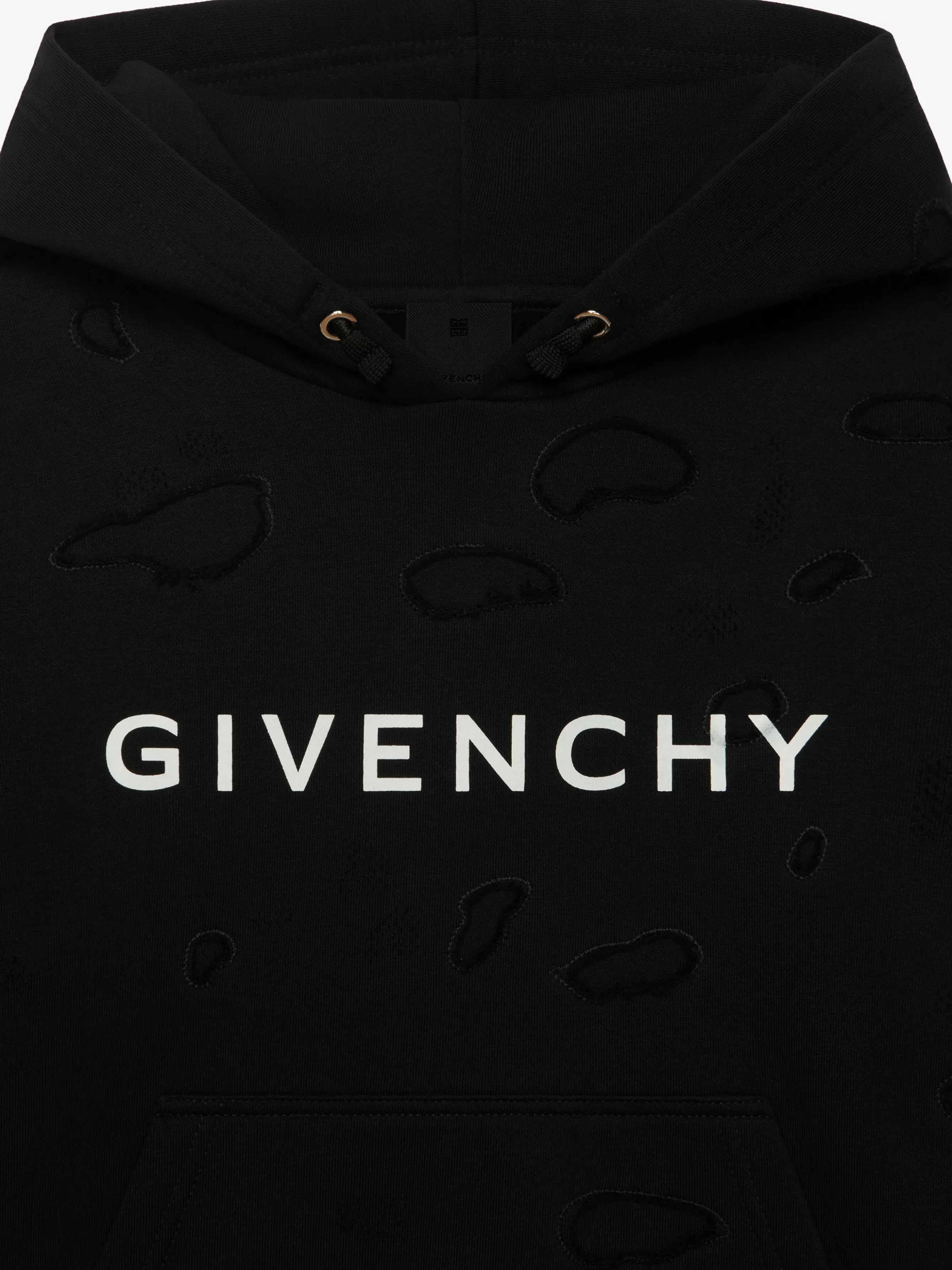 Gifts/Men GIVENCHY Gifts for Kids | Boy (4 to 12 years)- hooded sweatshirt in partly destroyed fleece