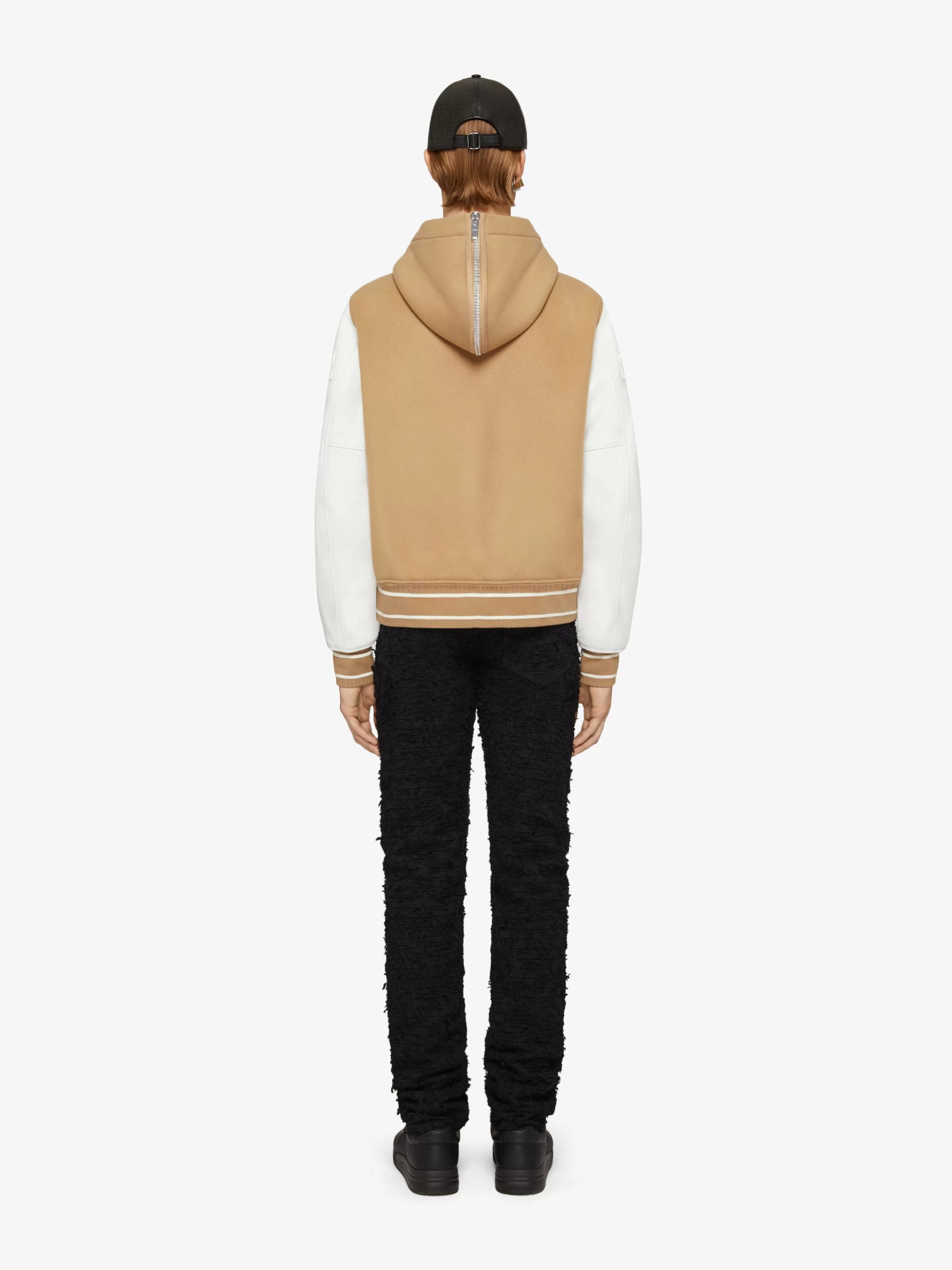 GIVENCHY Outerwear & Blousons- hooded varsity jacket in wool and leather