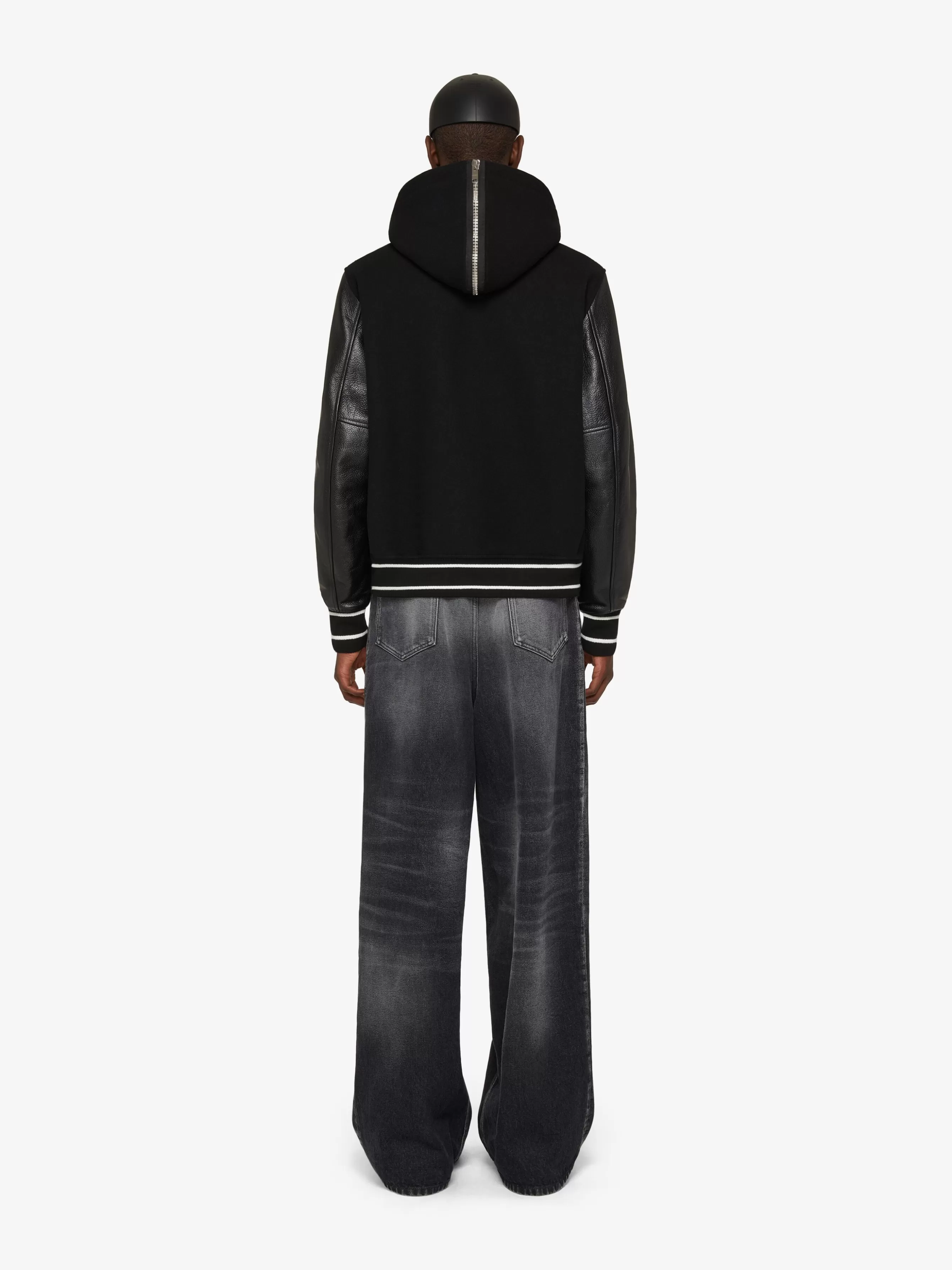 GIVENCHY Outerwear & Blousons- hooded varsity jacket in wool and leather