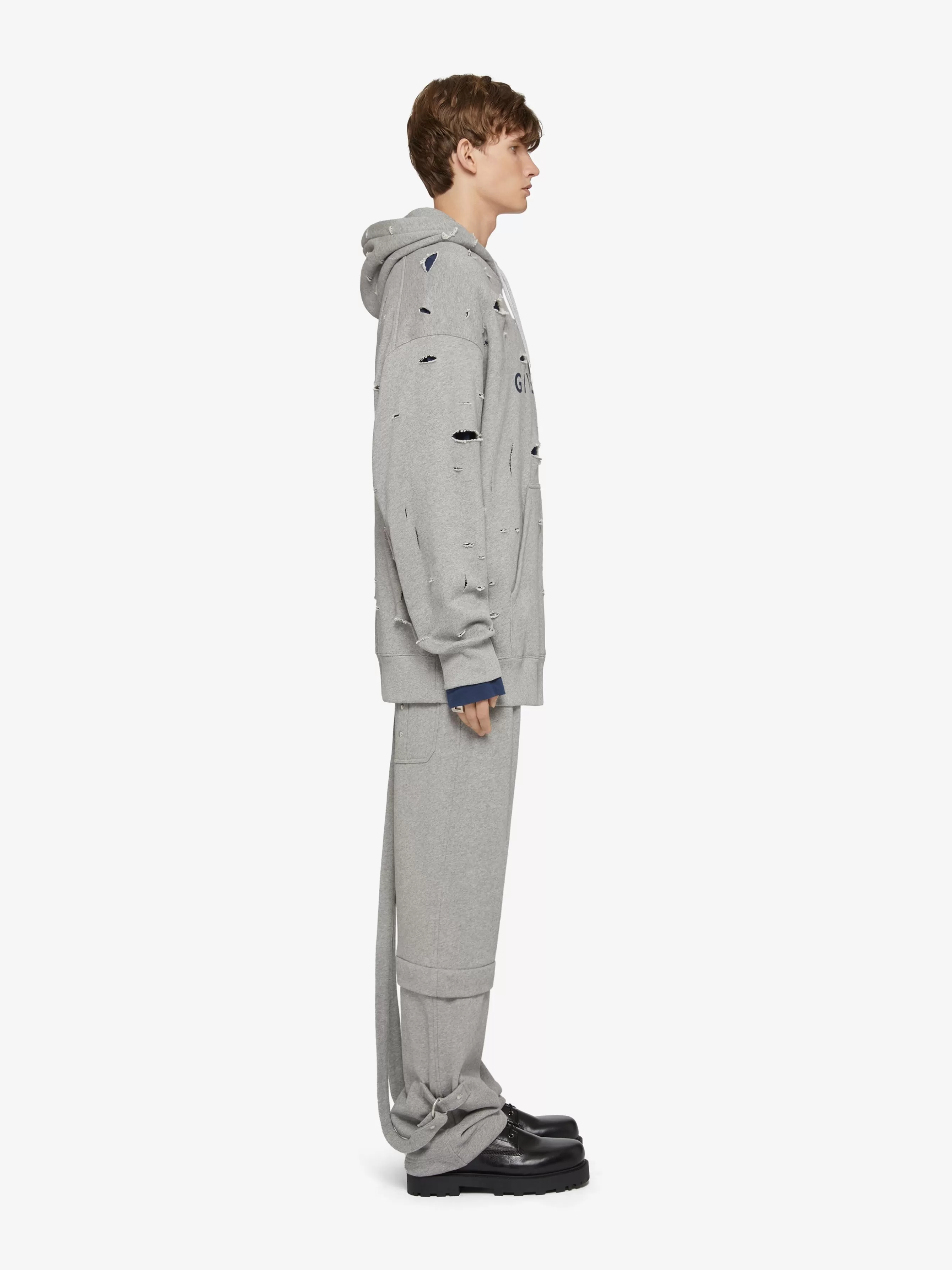 GIVENCHY Sweatshirts & Hoodies- oversized hoodie in destroyed fleece