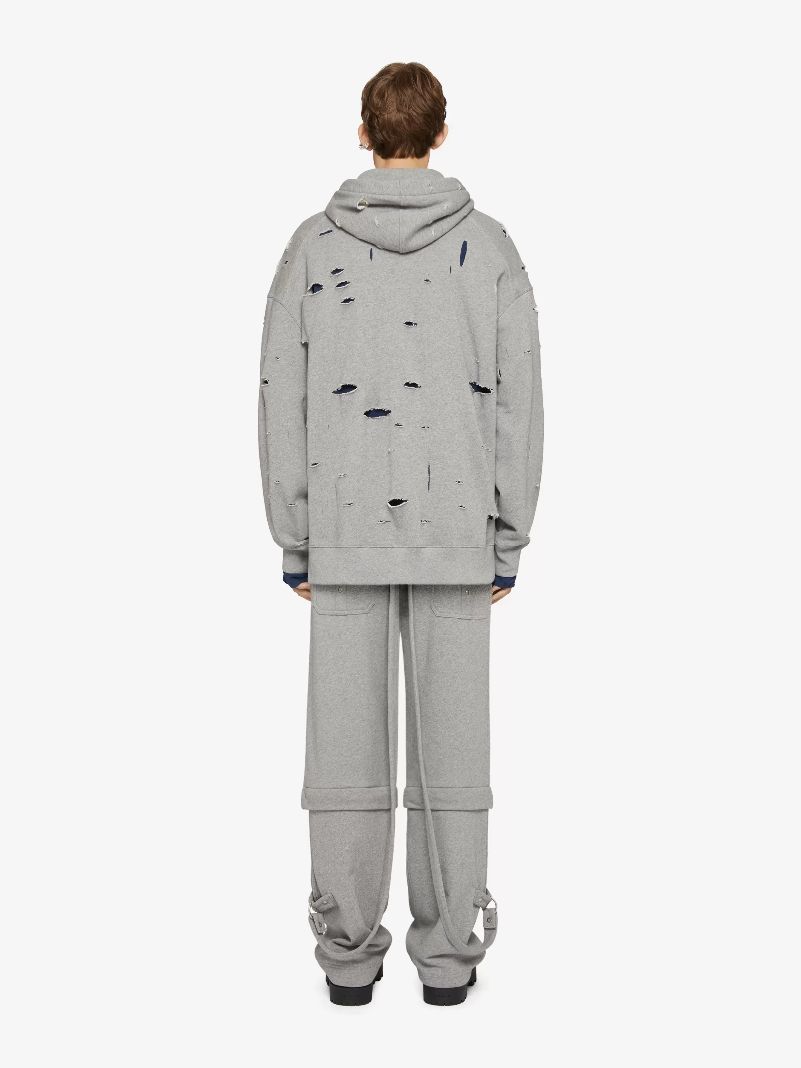 GIVENCHY Sweatshirts & Hoodies- oversized hoodie in destroyed fleece