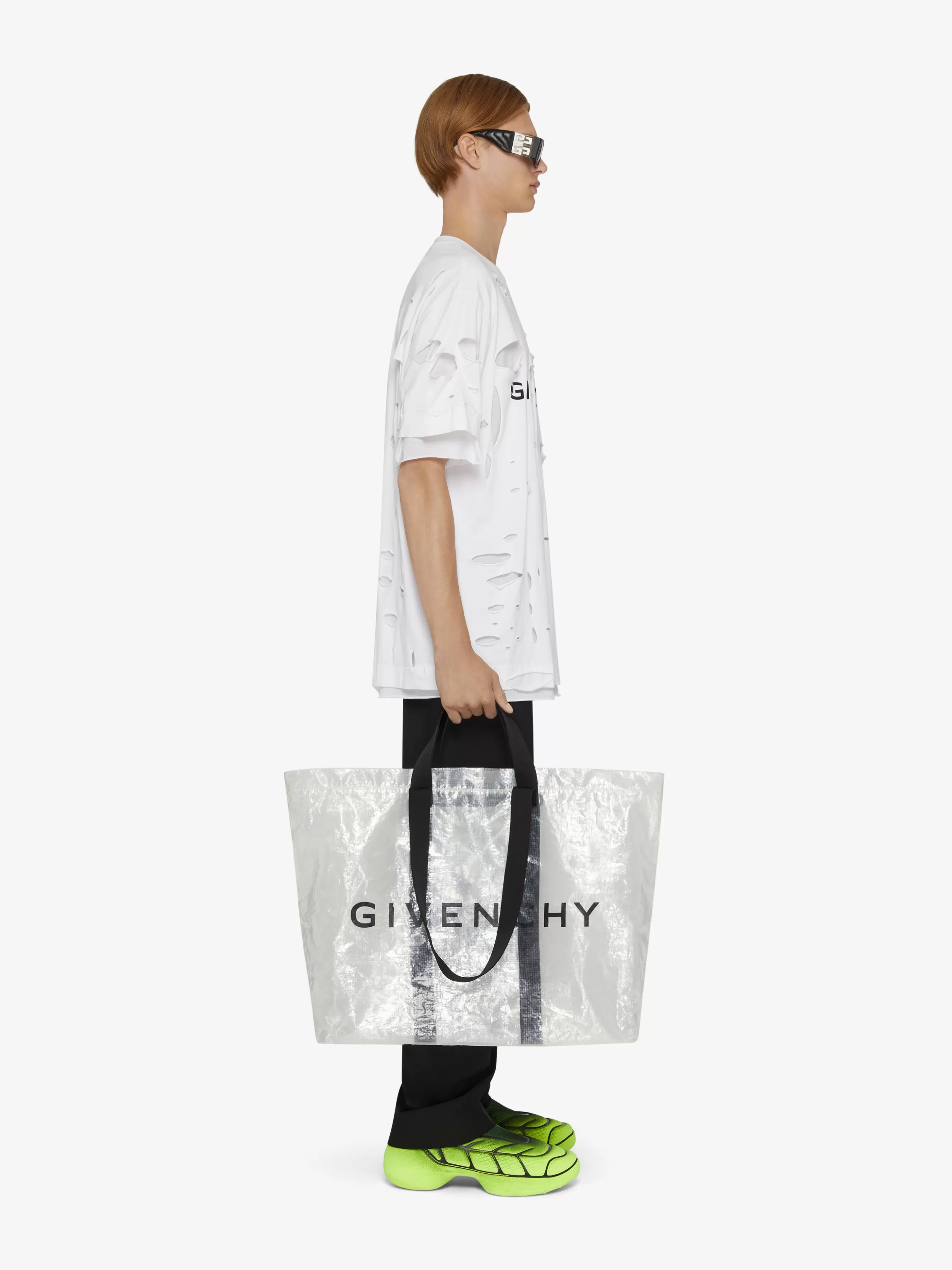 GIVENCHY T-Shirts- oversized t-shirt in cotton with destroyed effect