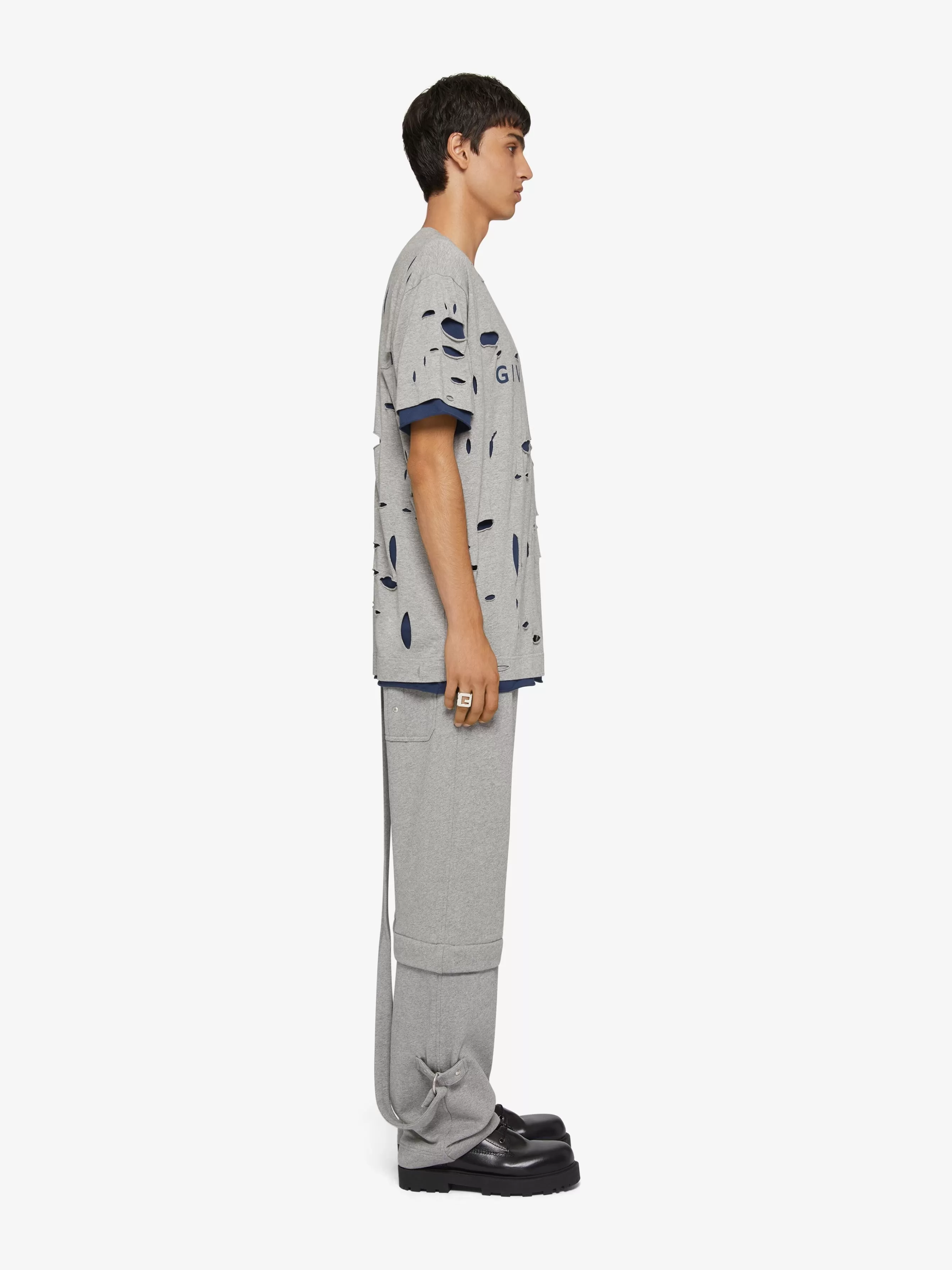 GIVENCHY T-Shirts- oversized t-shirt in destroyed cotton