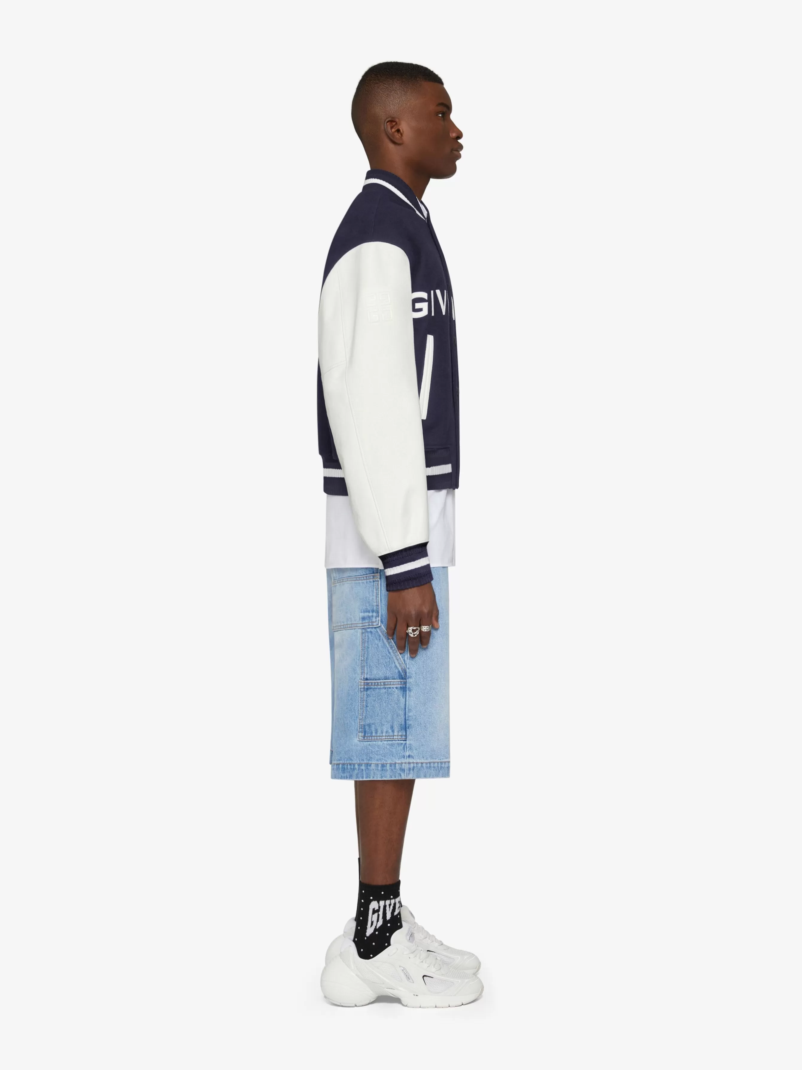 GIVENCHY Outerwear & Blousons- varsity jacket in wool and leather