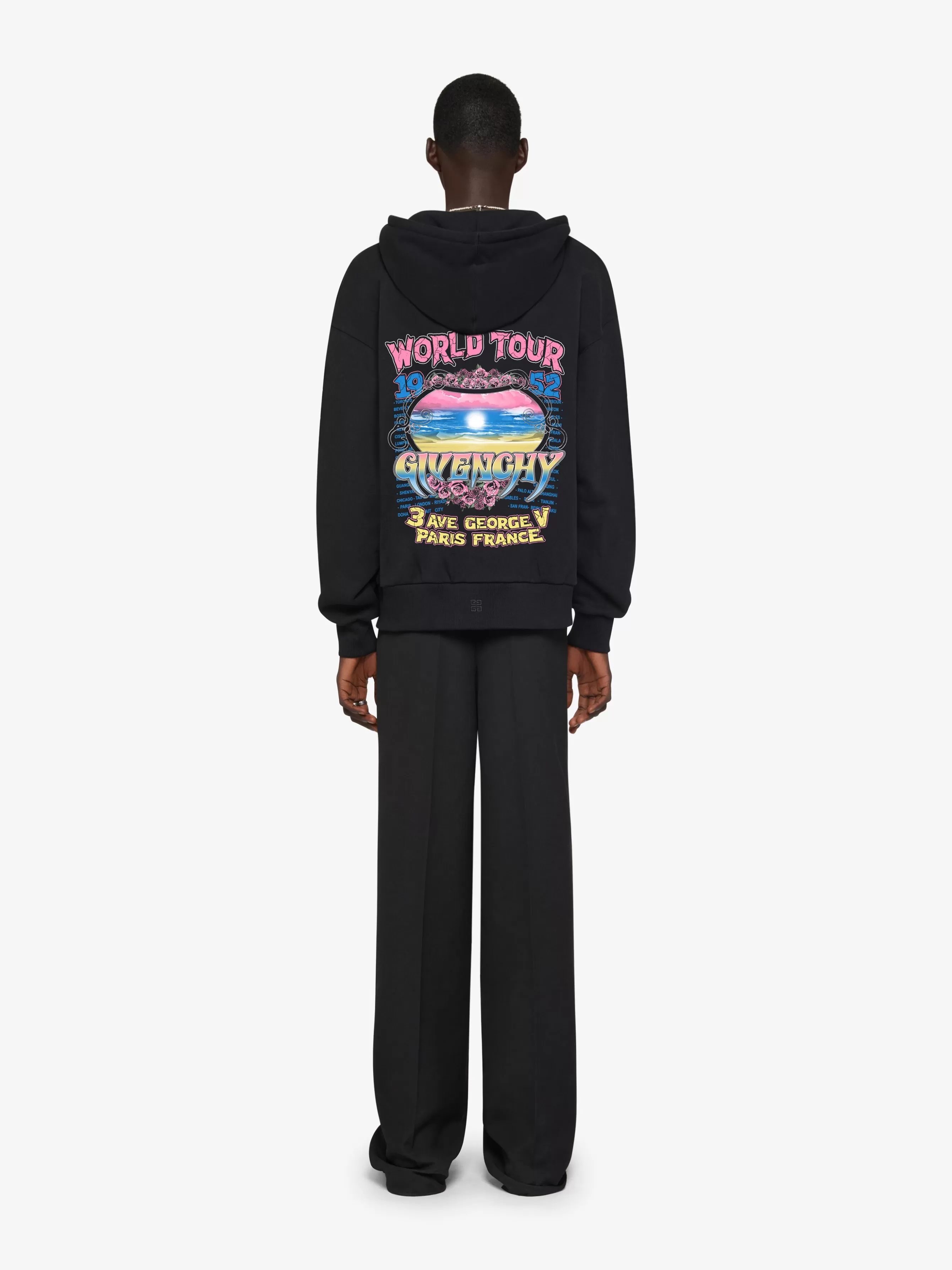 GIVENCHY Sweatshirts & Hoodies- World tour boxy fit hoodie in fleece