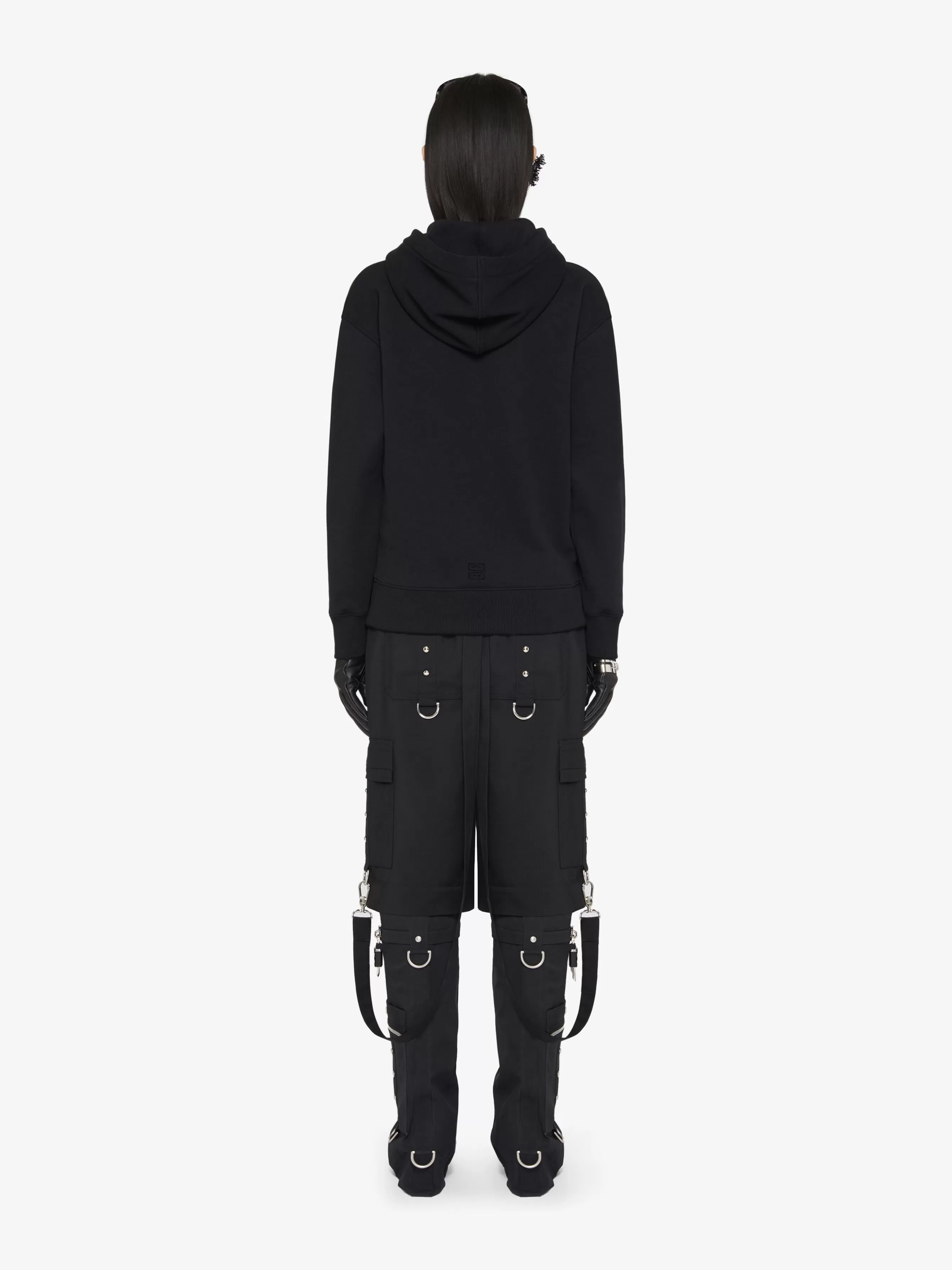 Sale GIVENCHY Pulls & Sweatshirts-Hoodie in fleece with rhinestones