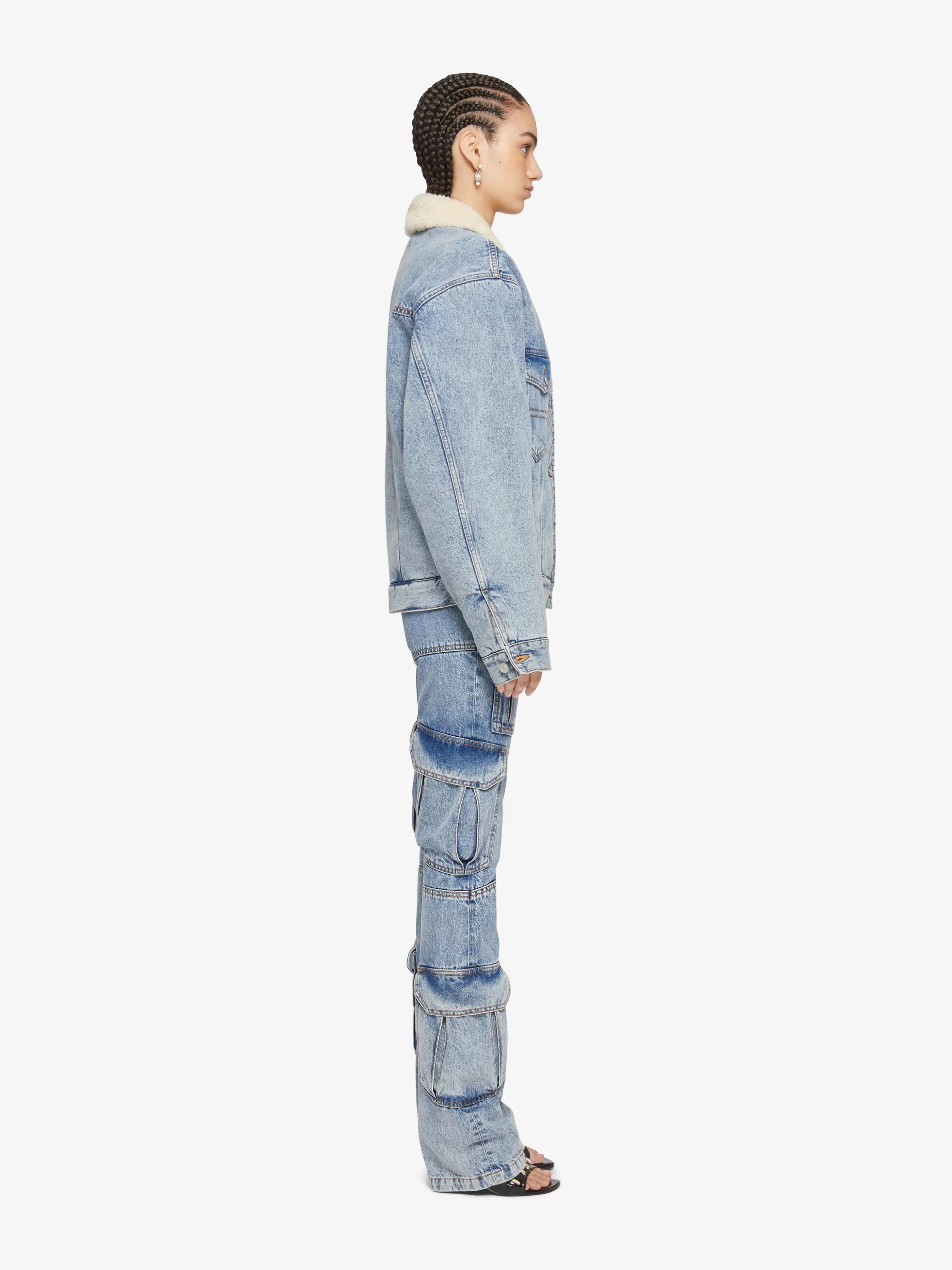 GIVENCHY Outerwear & Blousons-Jacket in denim and fleece