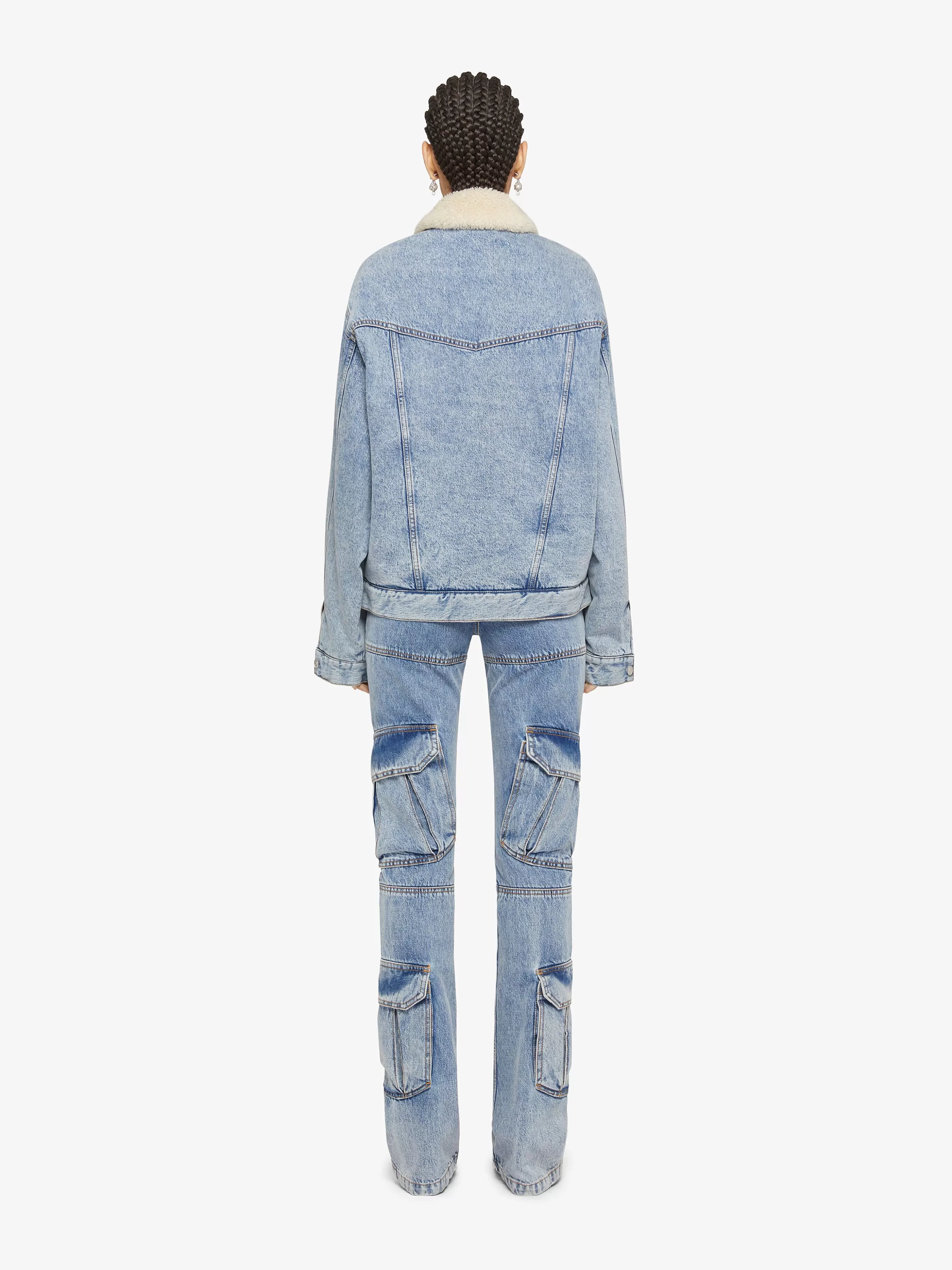 GIVENCHY Outerwear & Blousons-Jacket in denim and fleece