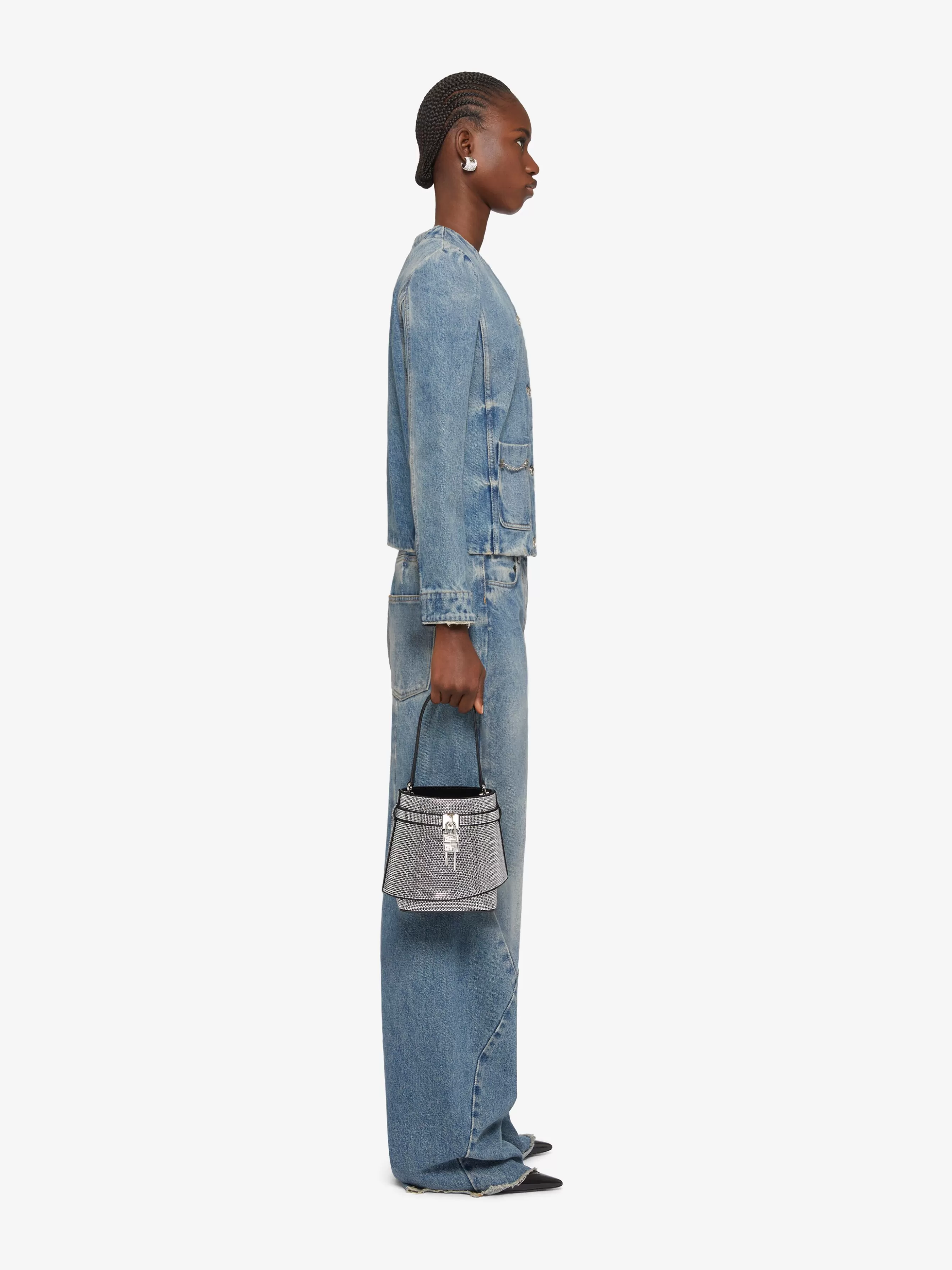 GIVENCHY Outerwear & Blousons-Jacket in denim with chain details