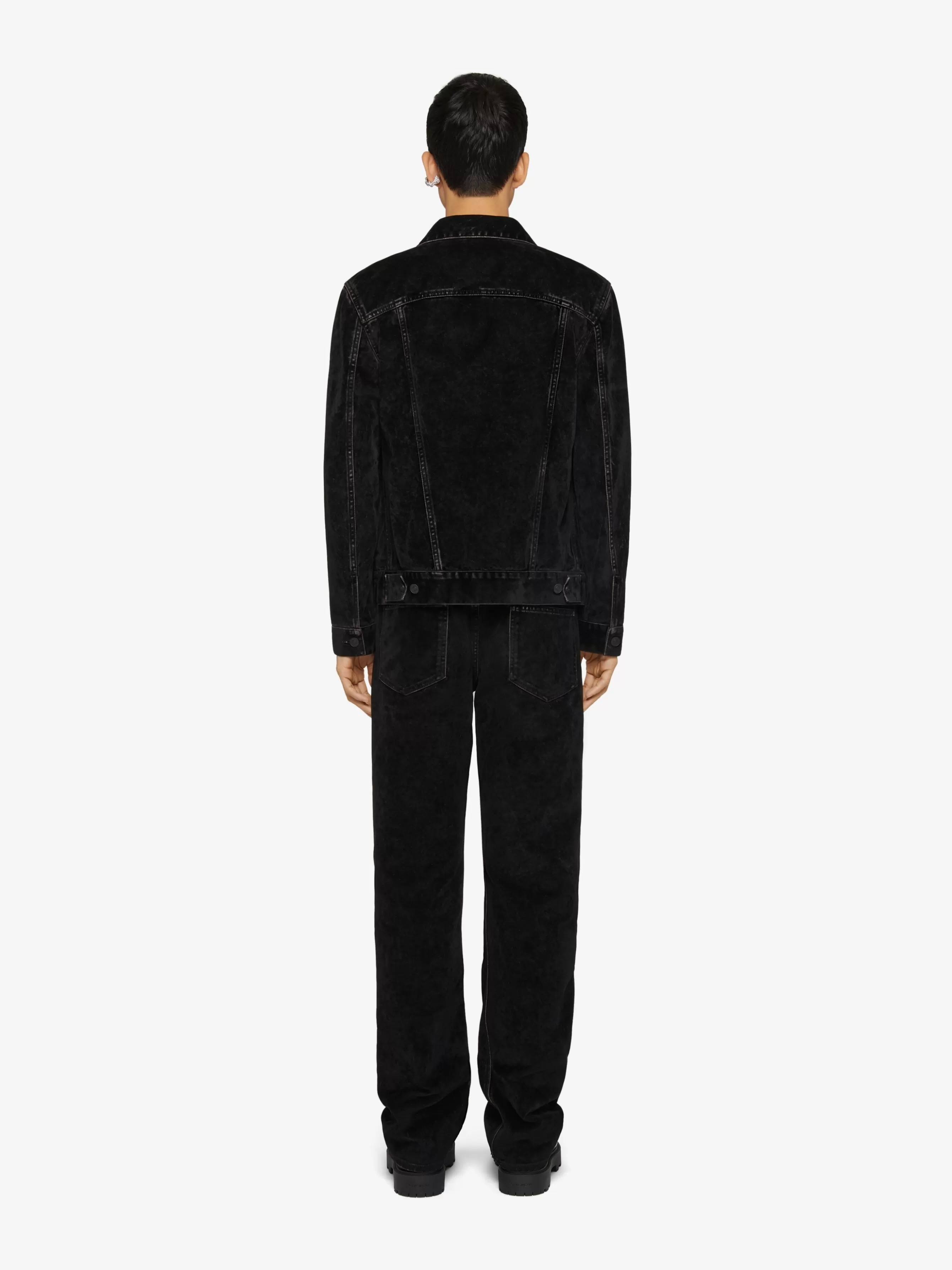 GIVENCHY Outerwear & Blousons-Jacket in flocked denim with velvet effect