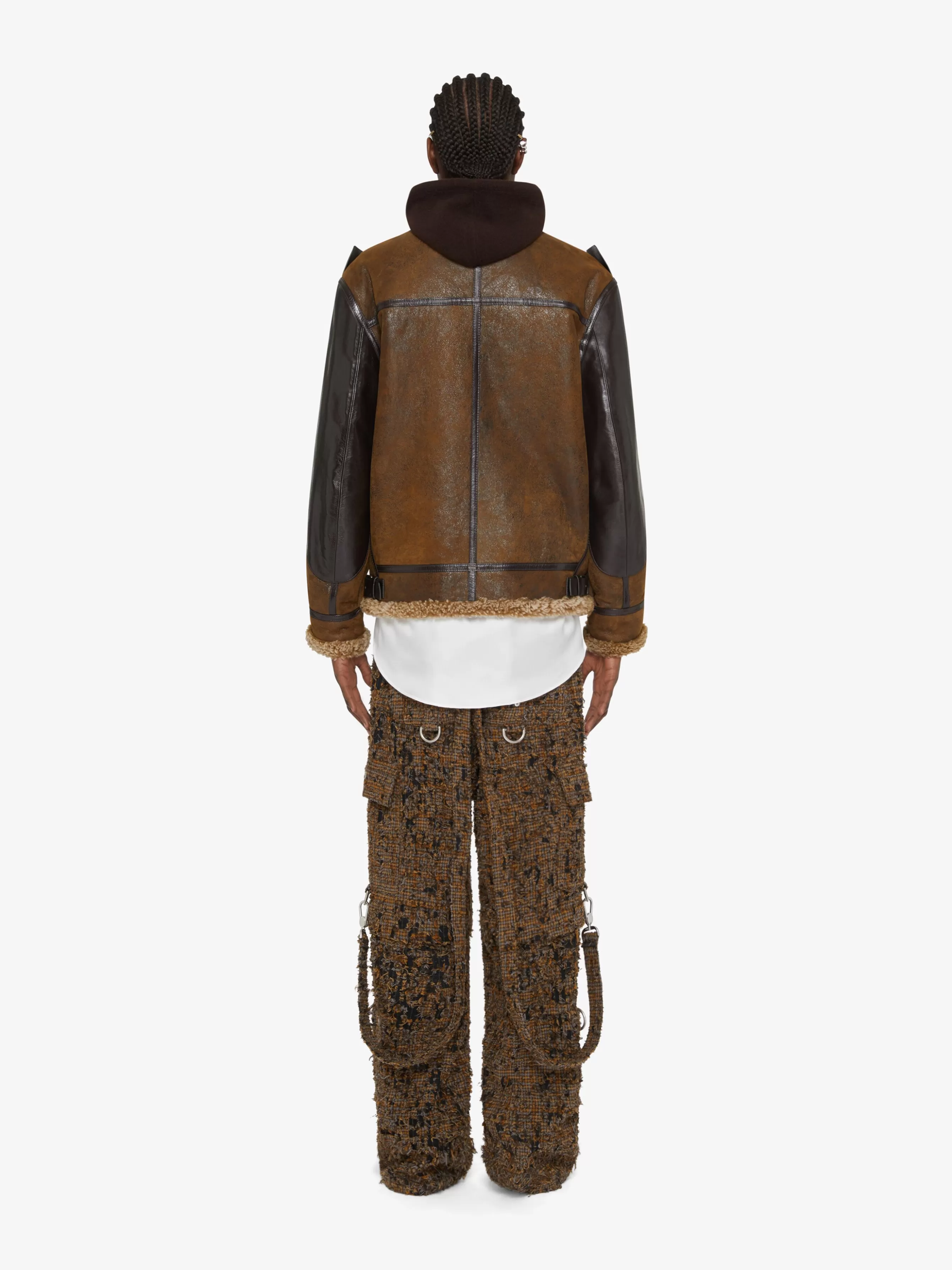 Sale GIVENCHY Outerwear-Jacket in leather and shearling