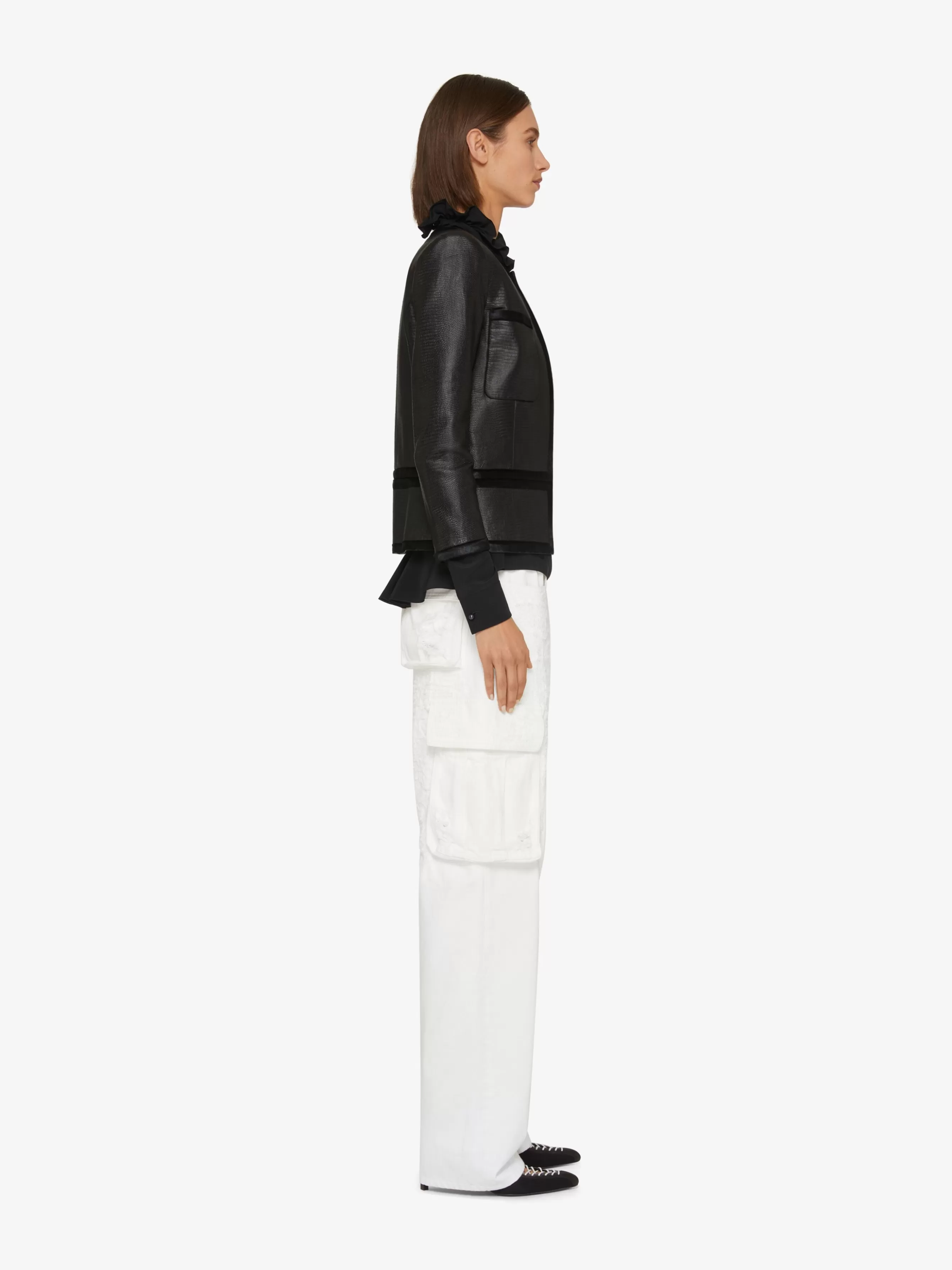 Sale GIVENCHY Outerwear-Jacket in leather with fur details