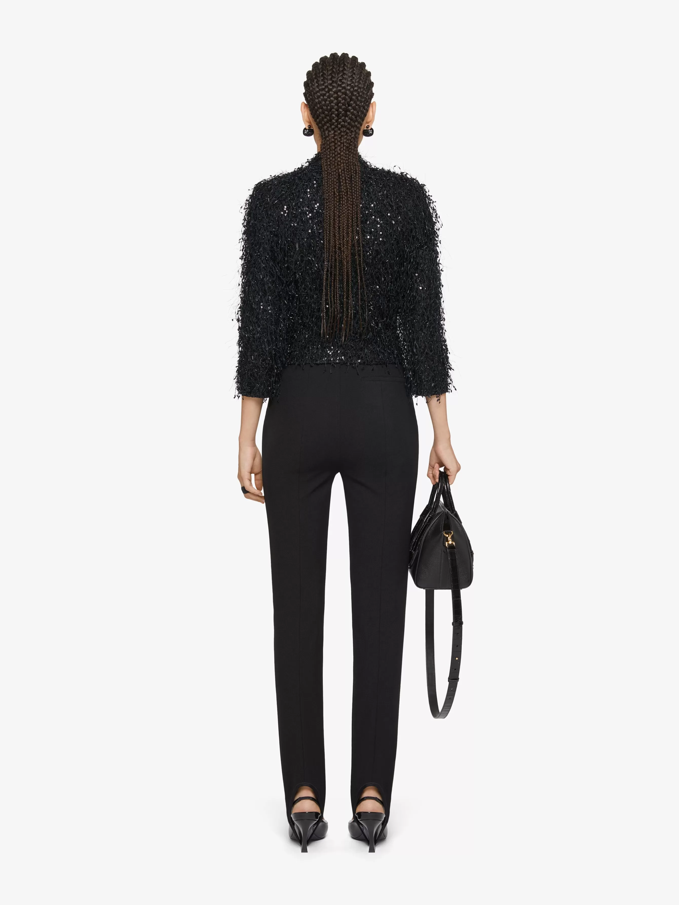 GIVENCHY Outerwear & Blousons-Jacket with embroidered fringes and rhinestones