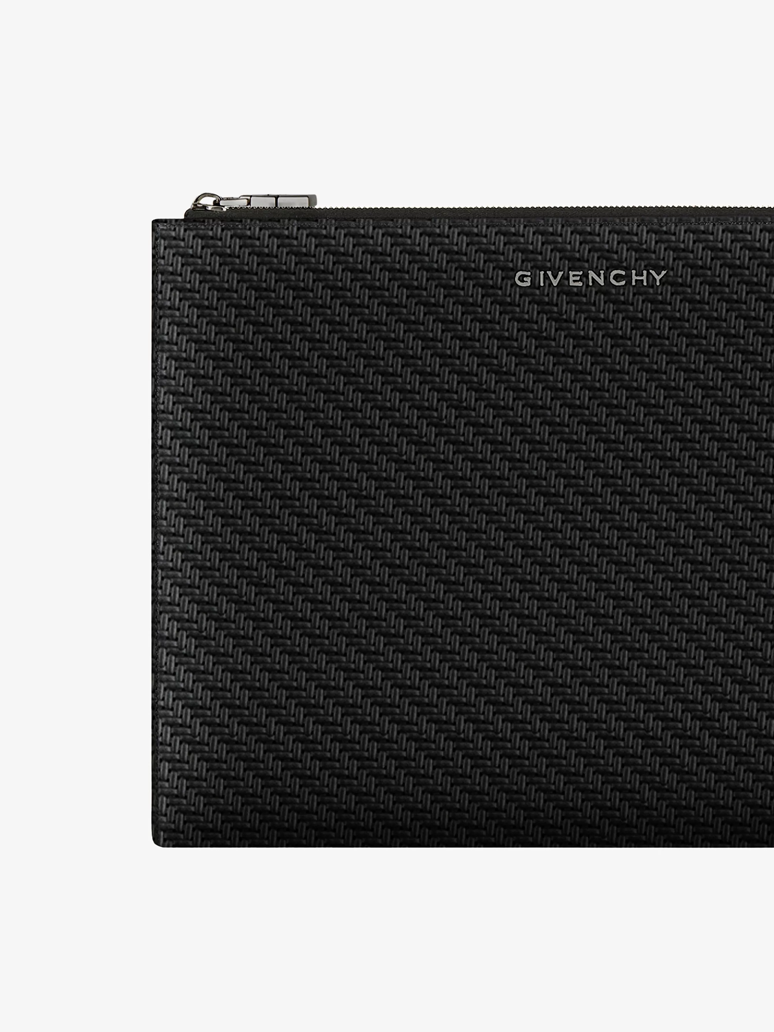 GIVENCHY Small Leather Goods-Large gusset wallet in braided-effect leather