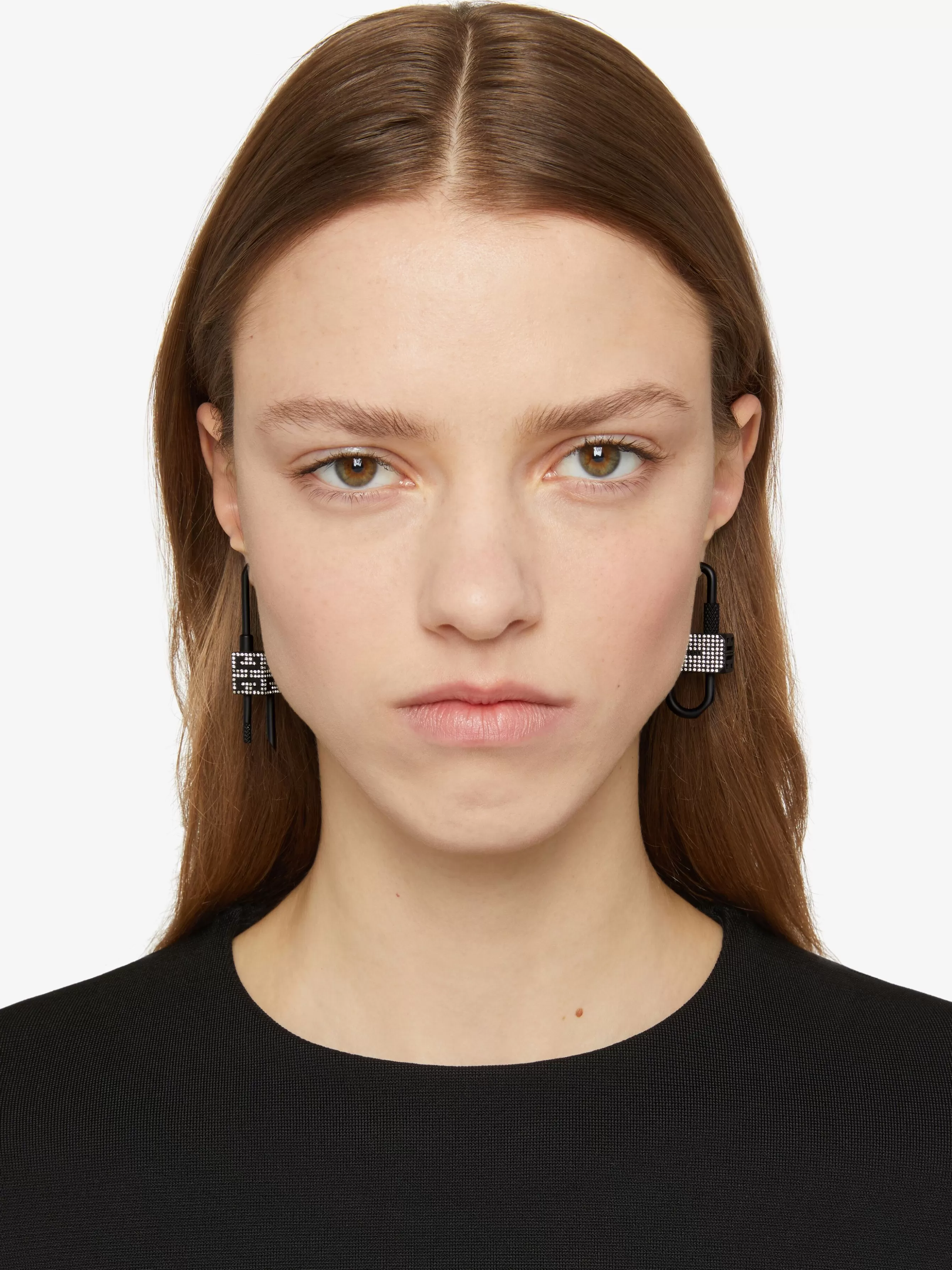 Sale GIVENCHY Jewels & Accessories-Lock asymetrical earrings with crystals