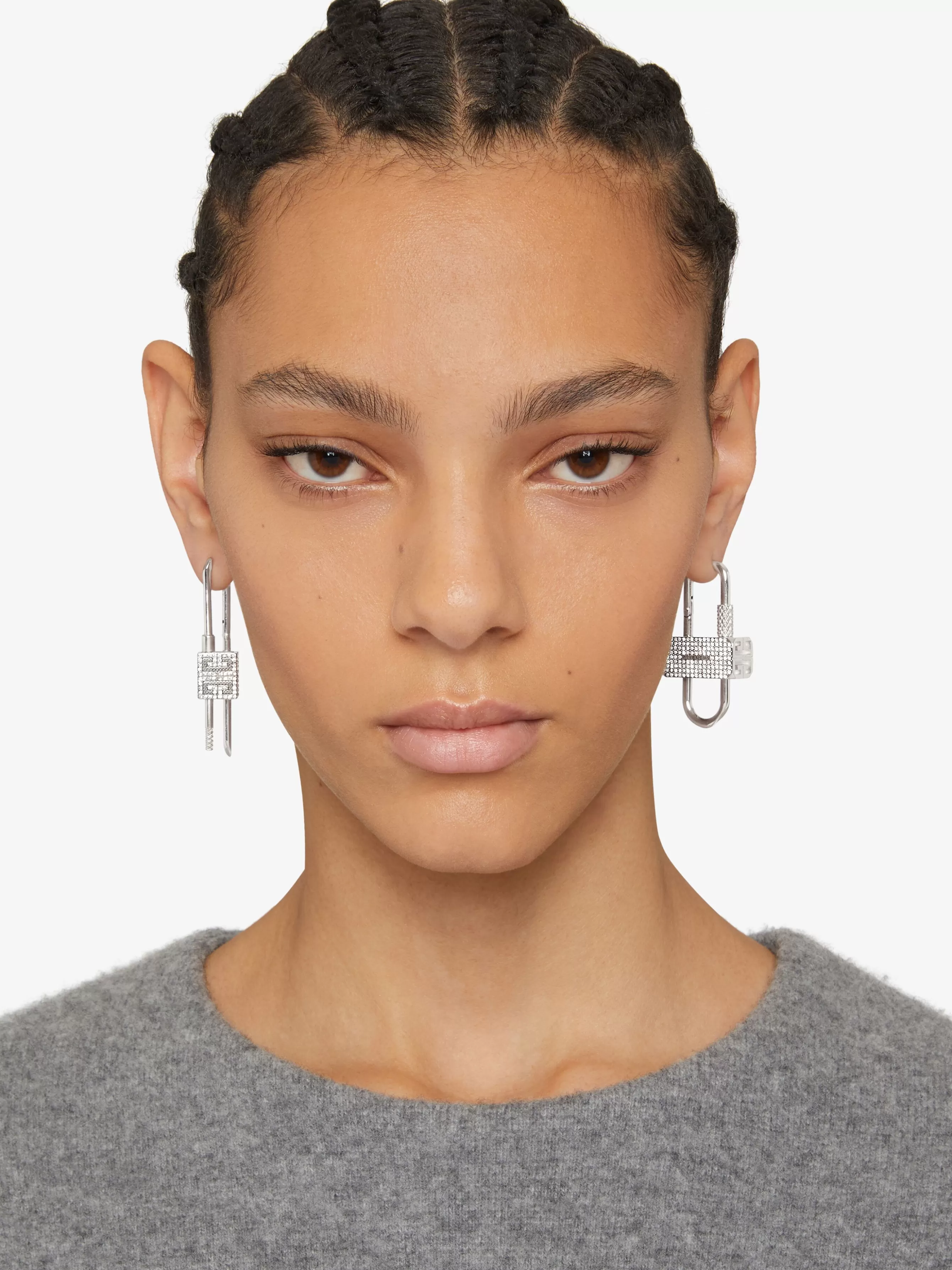 Men/Women GIVENCHY Jewelry | Jewelry-Lock asymmetrical earrings with crystals