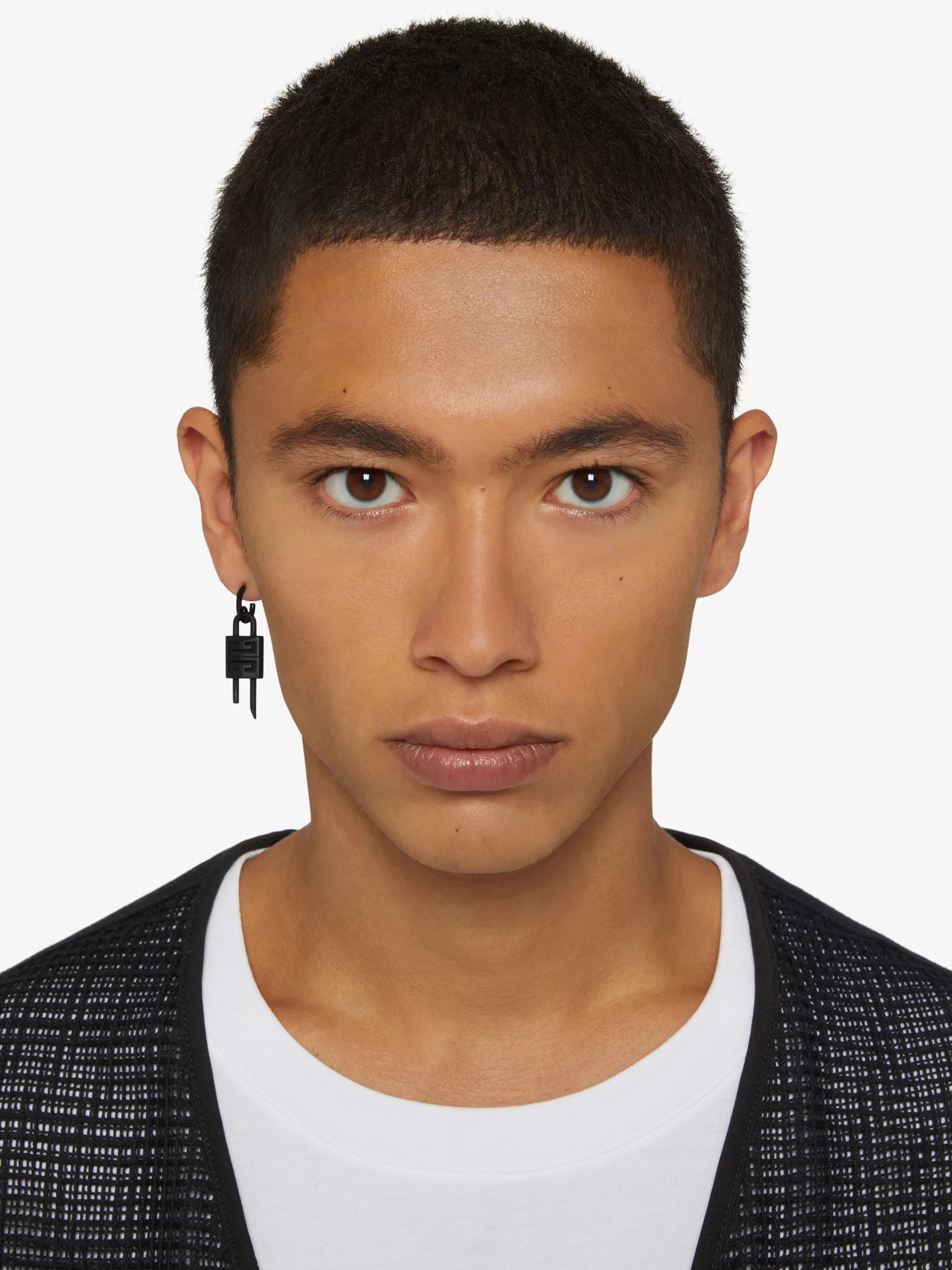 GIVENCHY Jewelry-Lock earring in enamelled metal