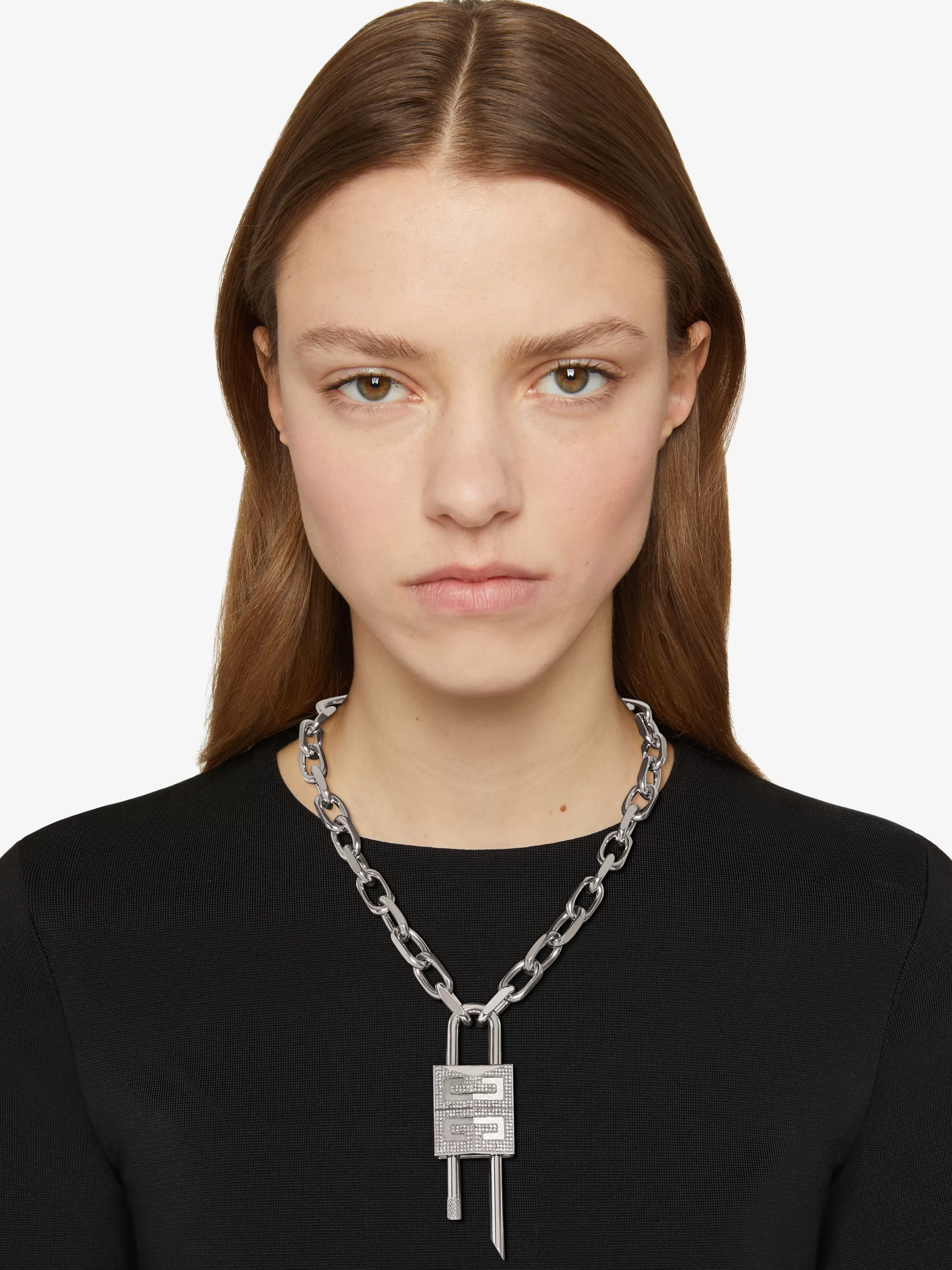 Sale GIVENCHY Jewels & Accessories-Lock necklace with crystals