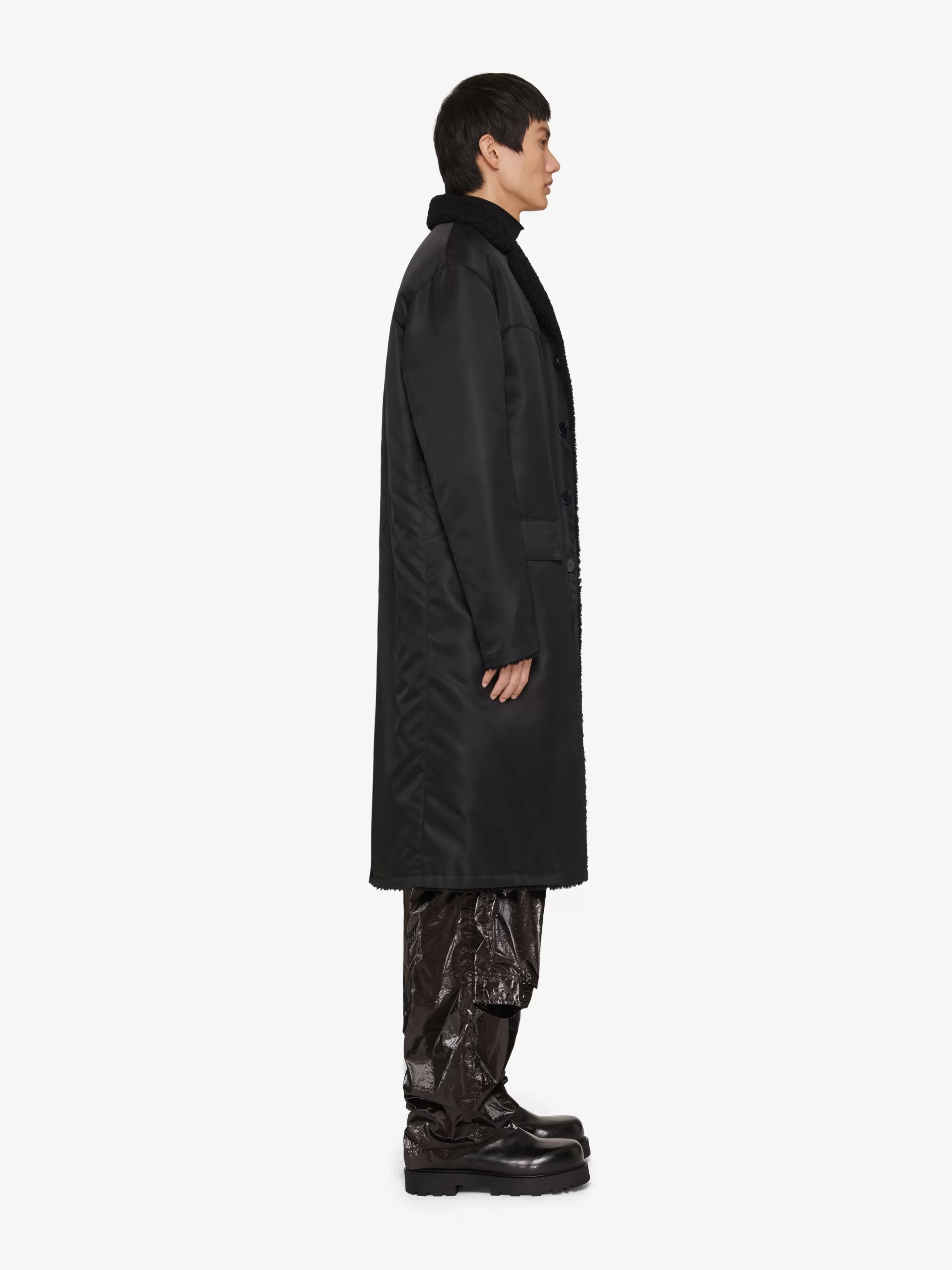 GIVENCHY Jackets & Coats-Long coat with shearling lining