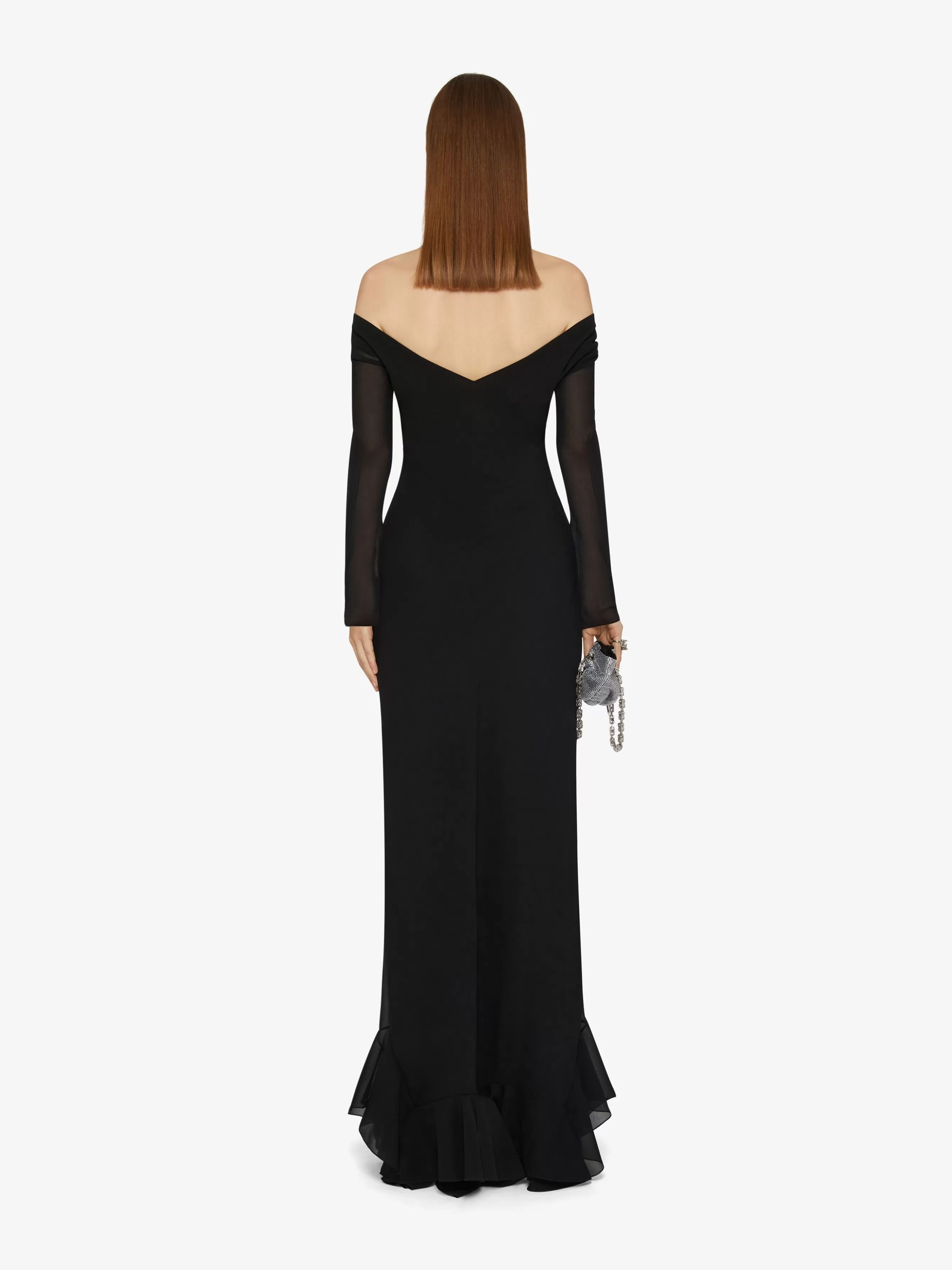 Sale GIVENCHY Dresses-Long off-shoulder dress with 4G Claw chain